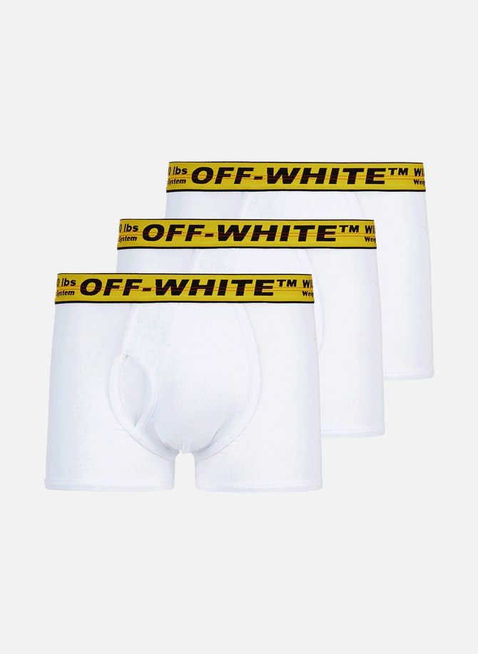 Packung mit drei OFF-WHITE Boxershorts aus Baumwolle mit Logo