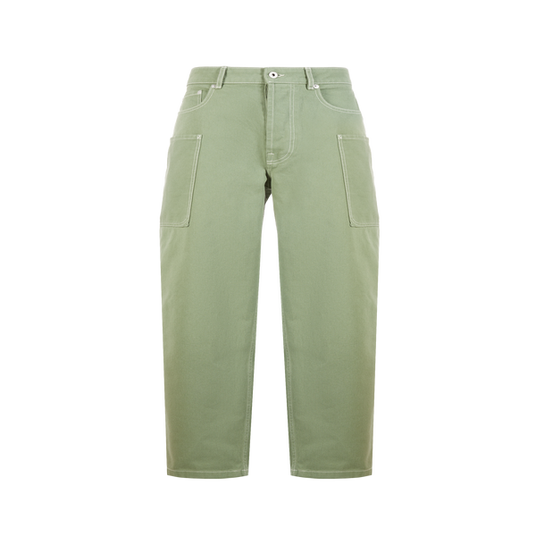 Kenzo Cotton Cargo Trousers In Green