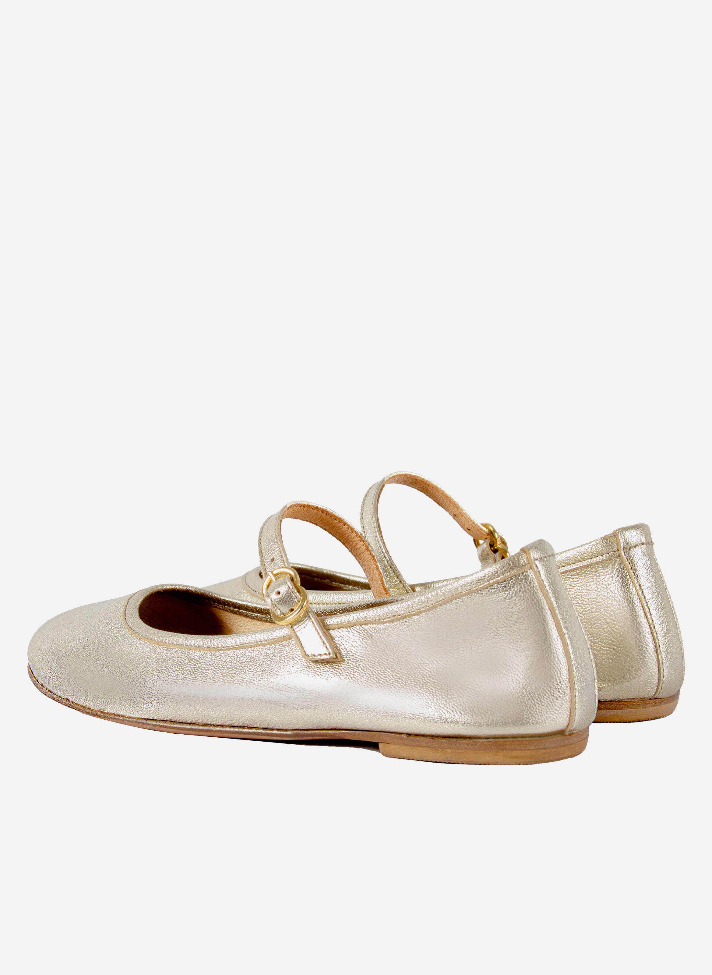 Babies plates cuir métallisé Doré