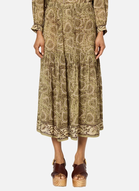 Jupe midi imprimé cachemire - valora Vert by GERARD DAREL GERARD DAREL Jupe midi imprimé cachemire - valora Vert