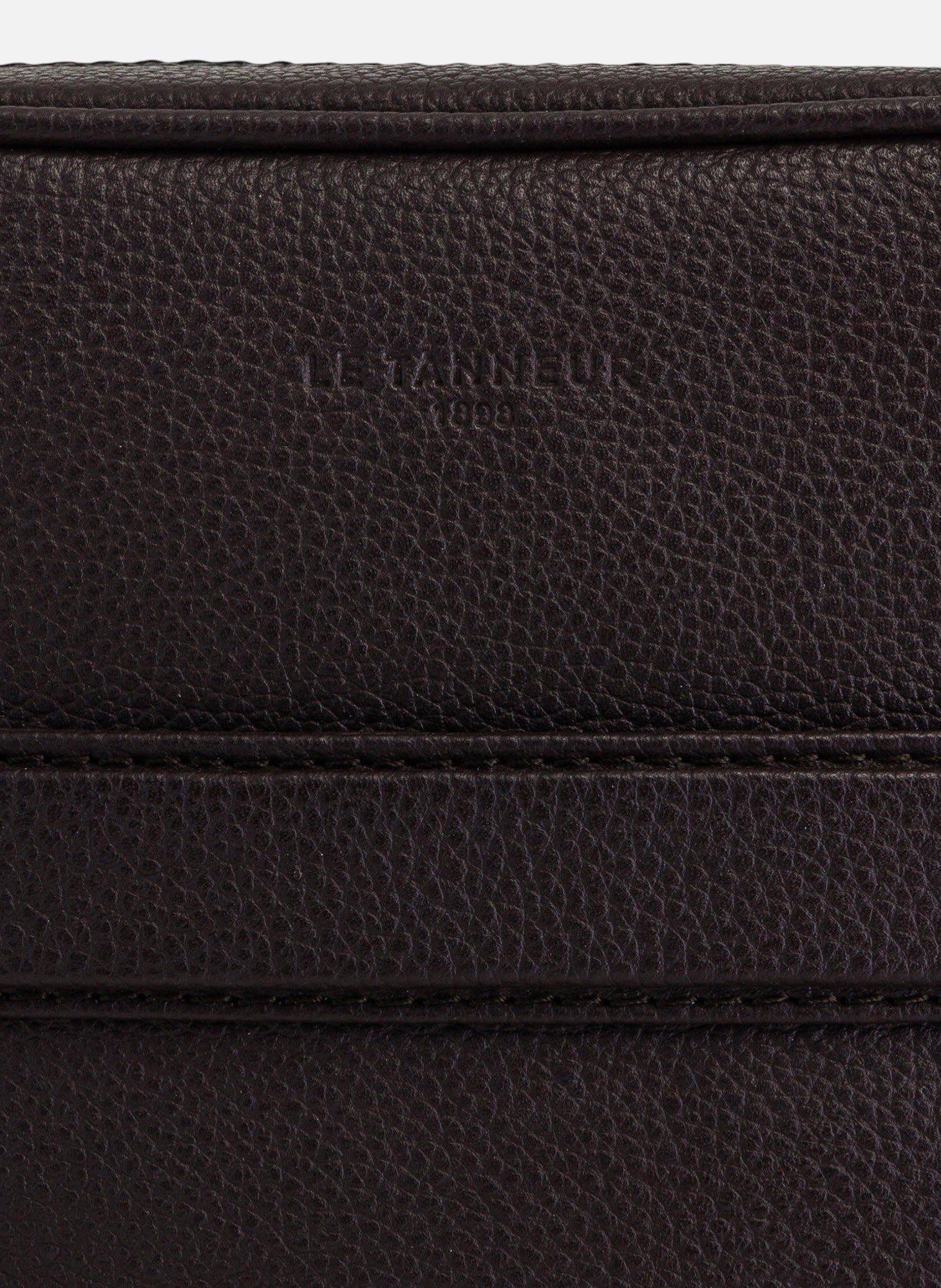 Sacoche moyen modèle charles en cuir grainé LE TANNEUR Marron