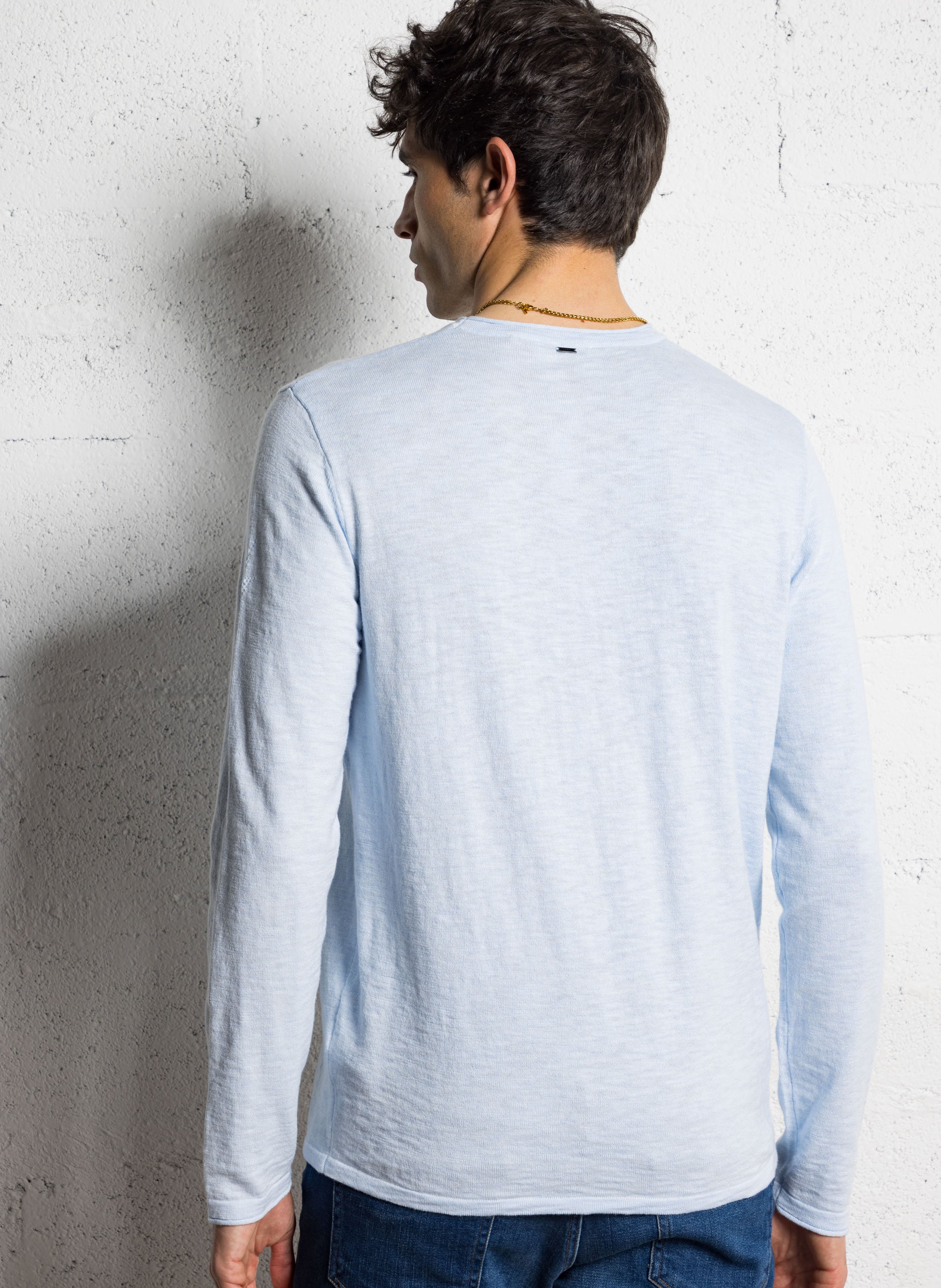 Pull droit en coton IKKS Bleu