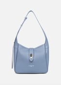 Small bucket bag - Top Double  Bleu cendre - in - argent