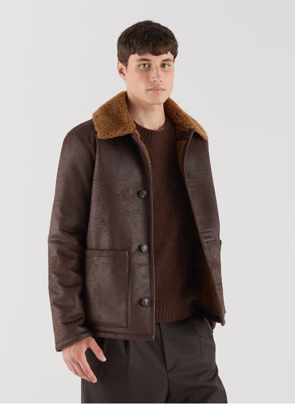 Jacket with classic collar Brown by SAISON 1865 SAISON 1865 Jacket with classic collar Brown