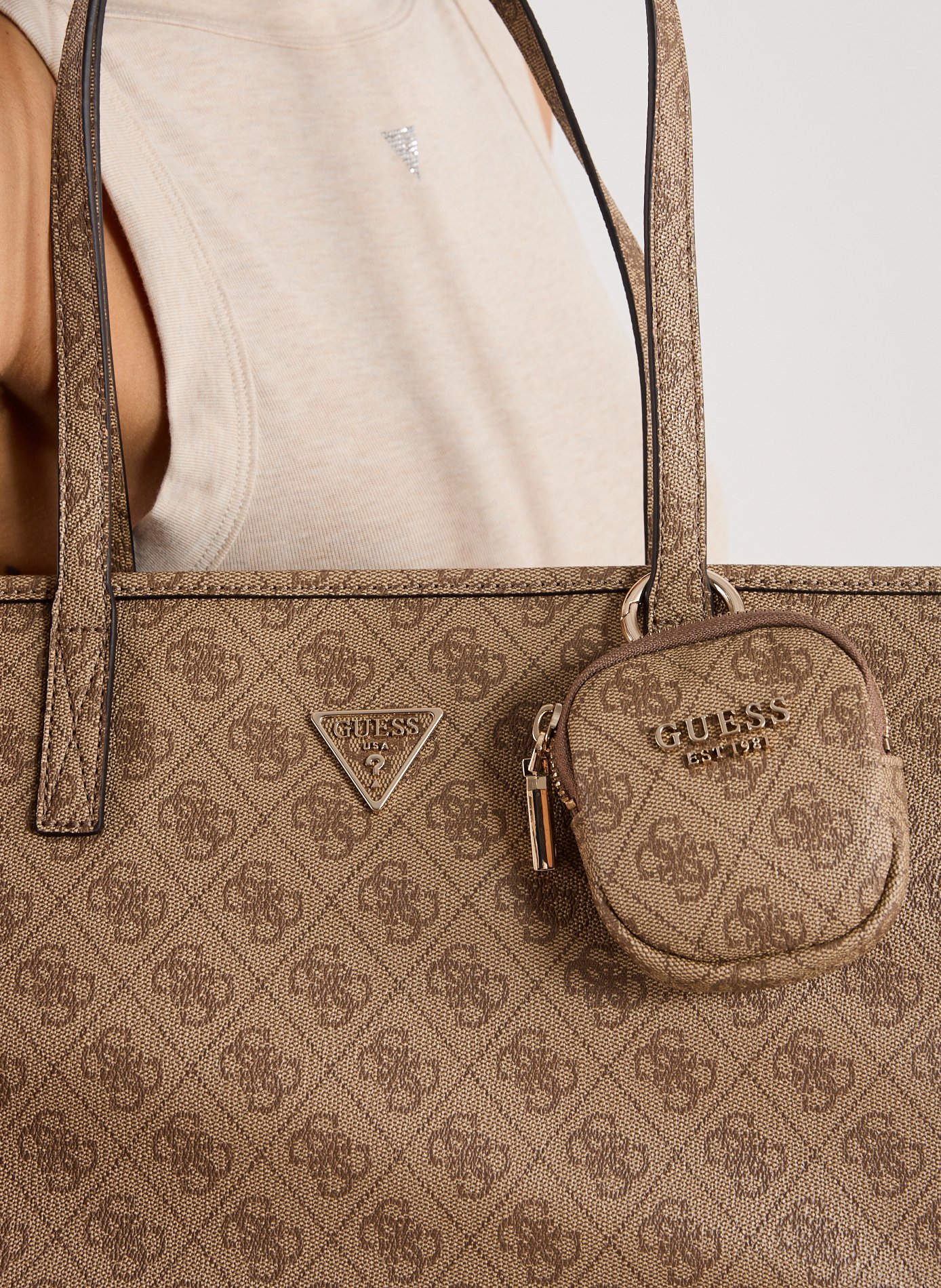 Sac à main Power Play II  GUESS Marron