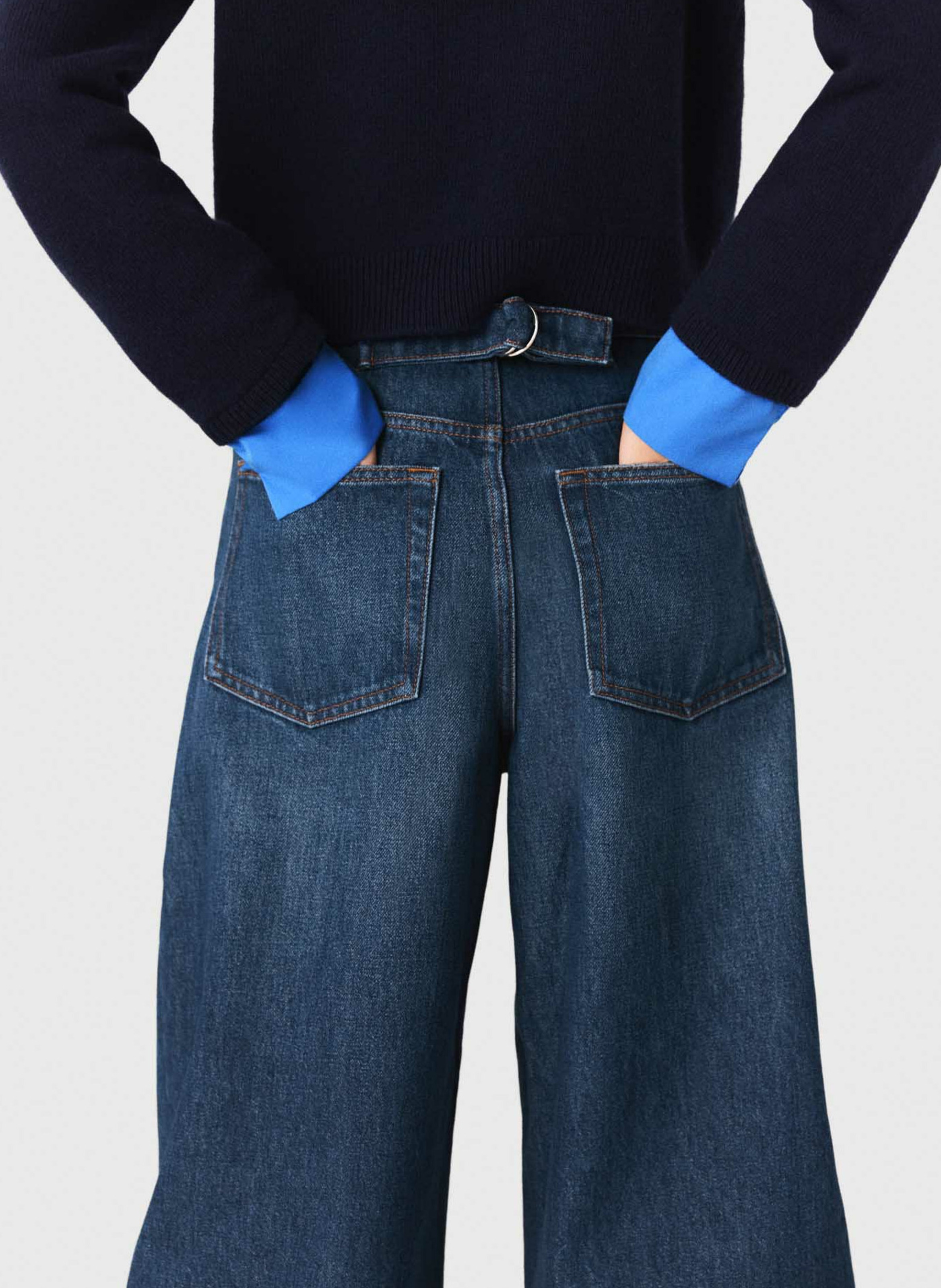 Jean ballon en denim coton MAJE Bleu