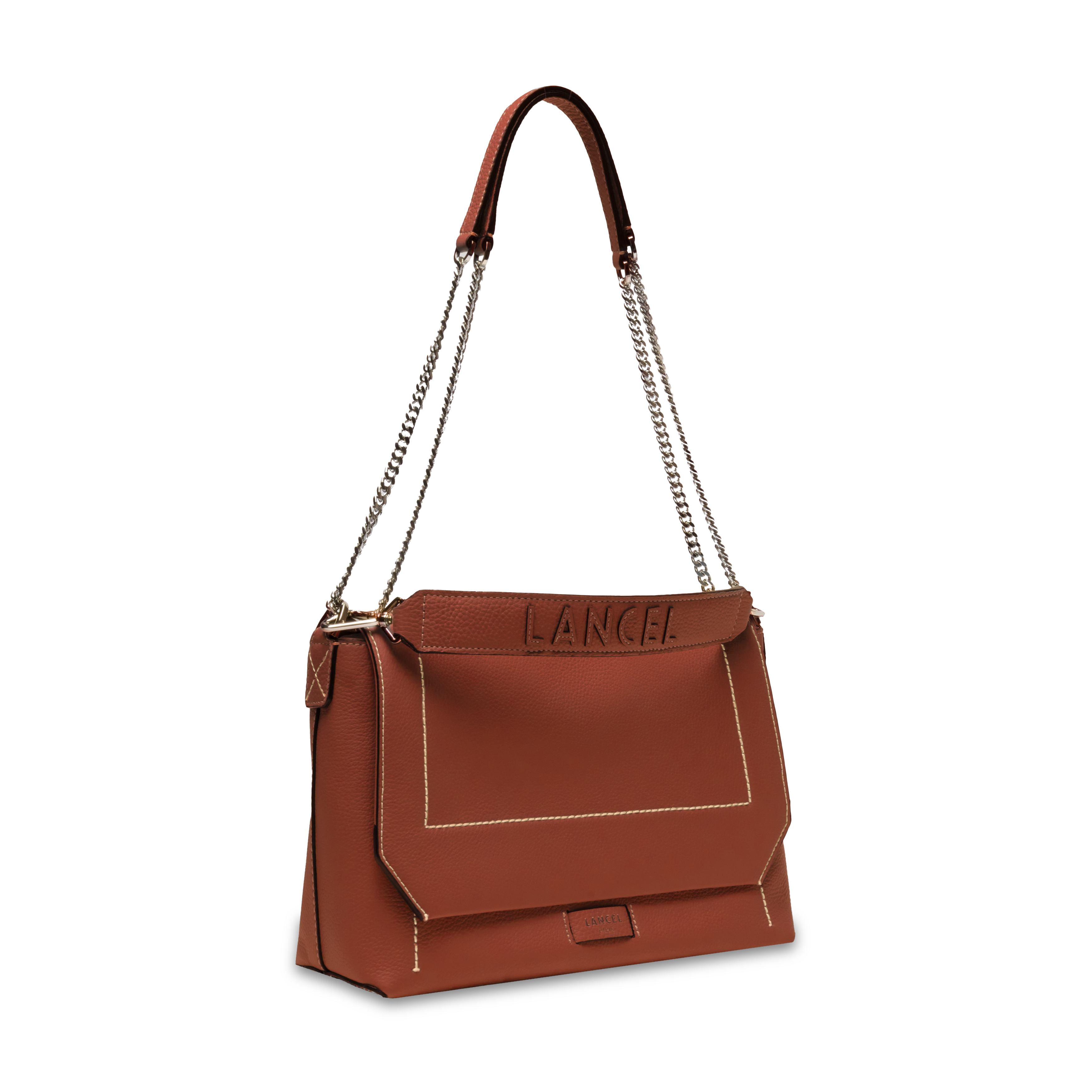 Sac rabat l ninon soft de lancel en cuir LANCEL Rouge