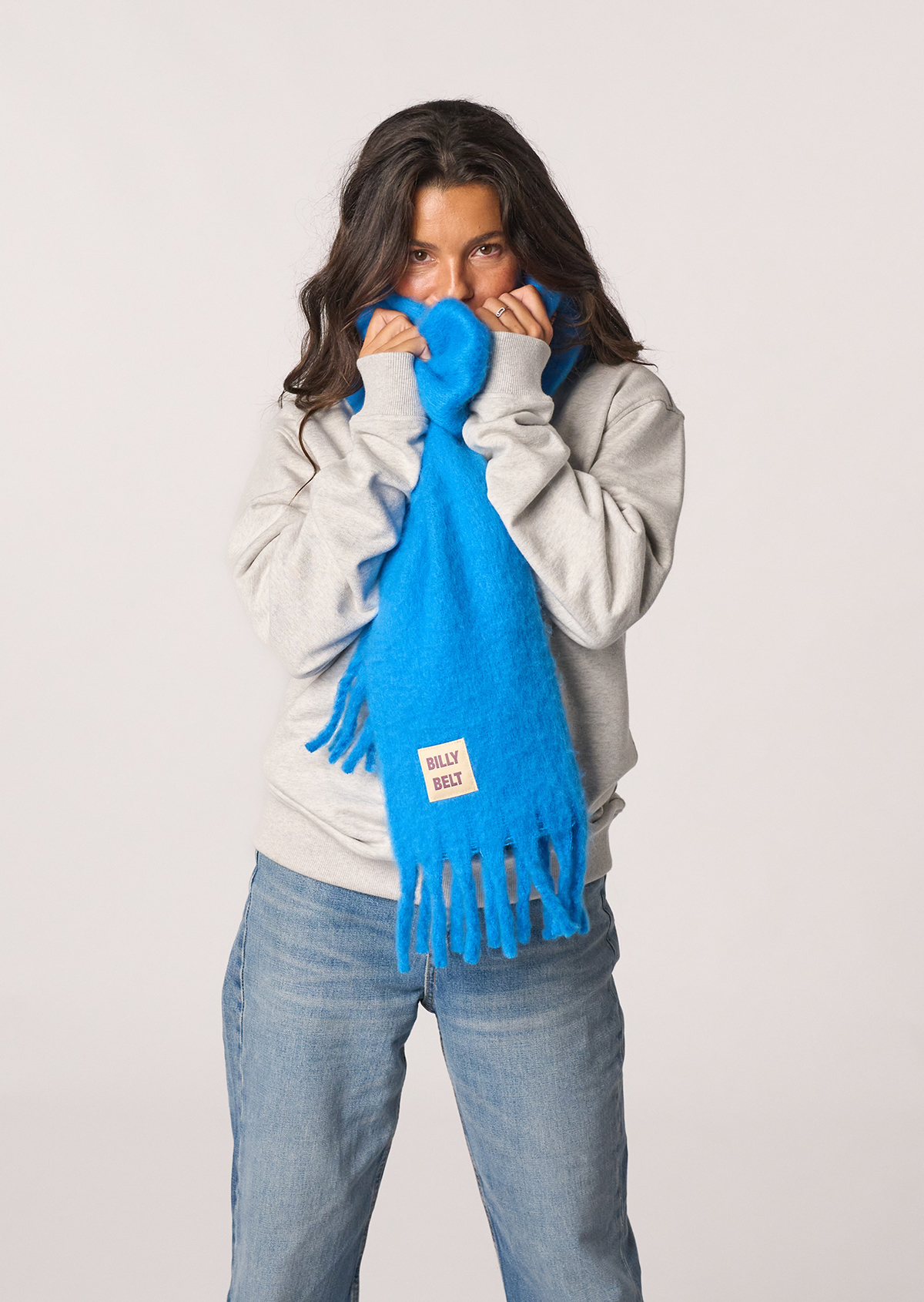 Grande écharpe à franges BILLYBELT Bleu