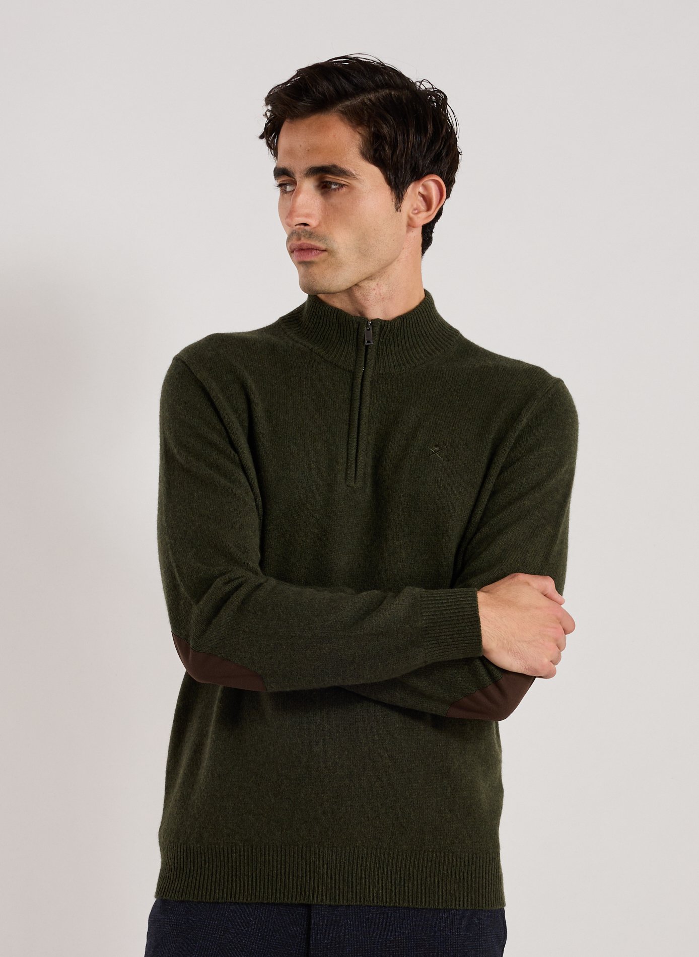 HACKETT High collar sweatshirt in wool Green