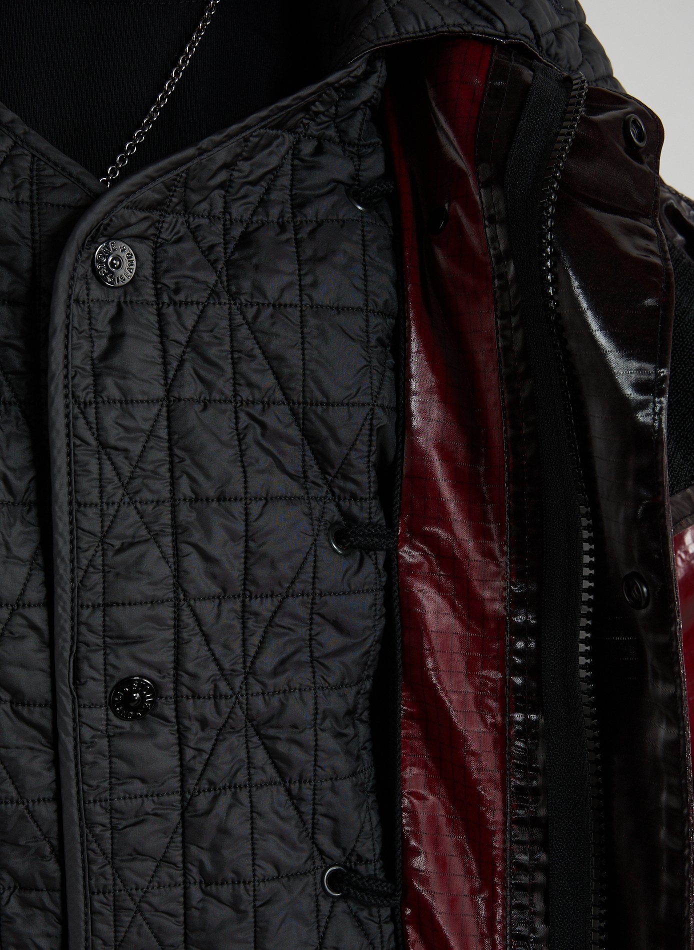 Prismatico Uneven Ripstop Hooded Parka STONE ISLAND Red