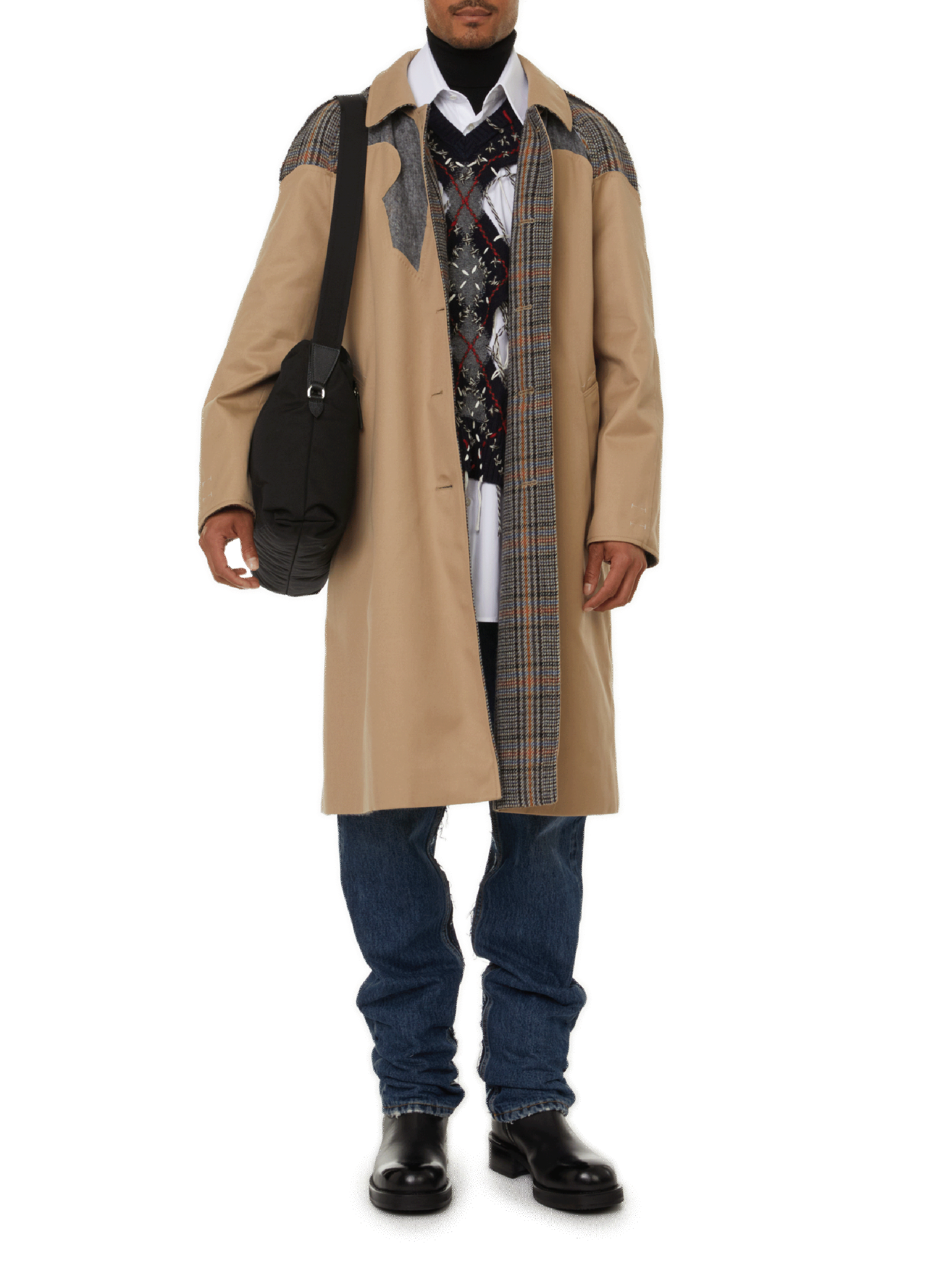 Bi-material trench coat  MAISON MARGIELA Beige