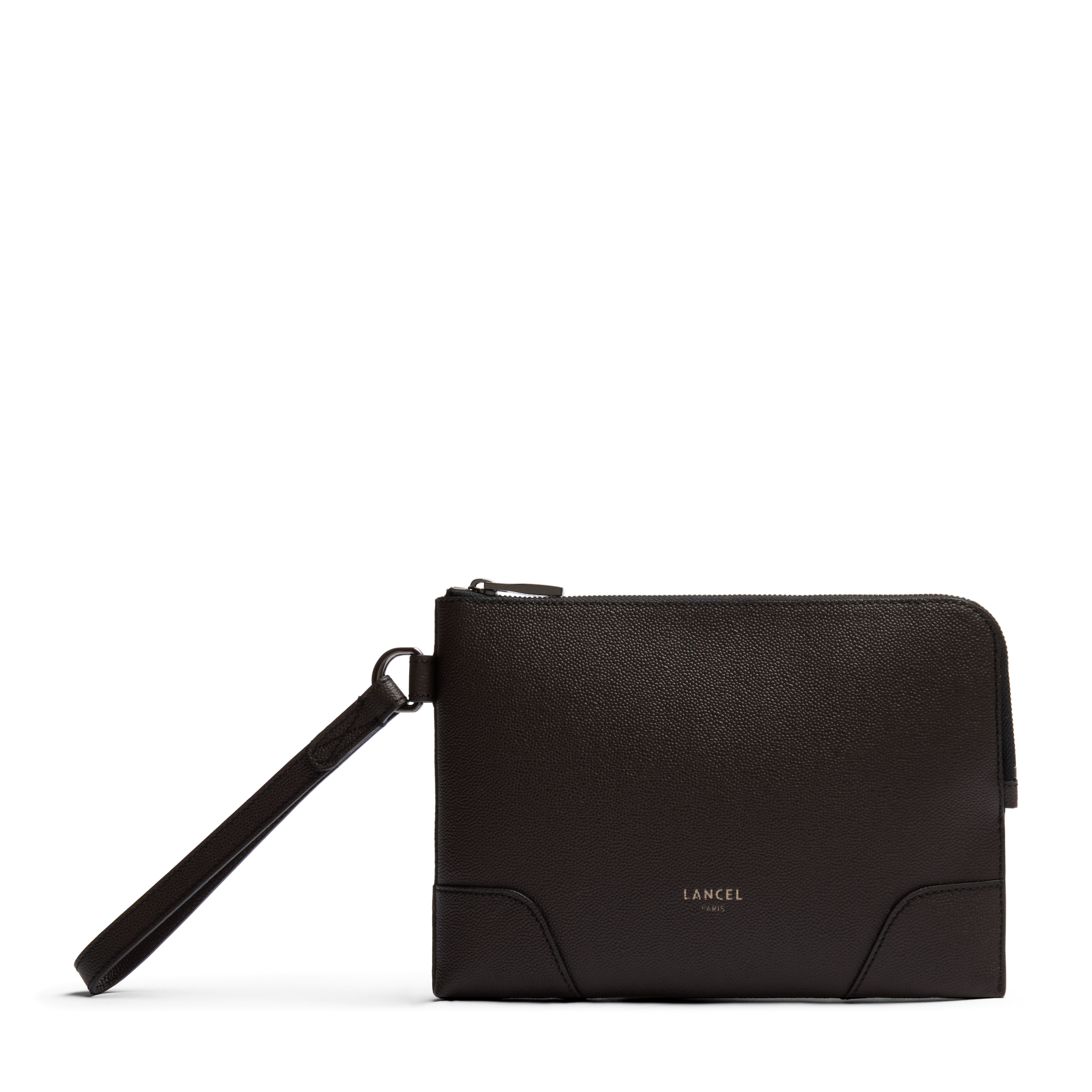 Pochette zippée s charlie de lancel en cuir LANCEL Gris