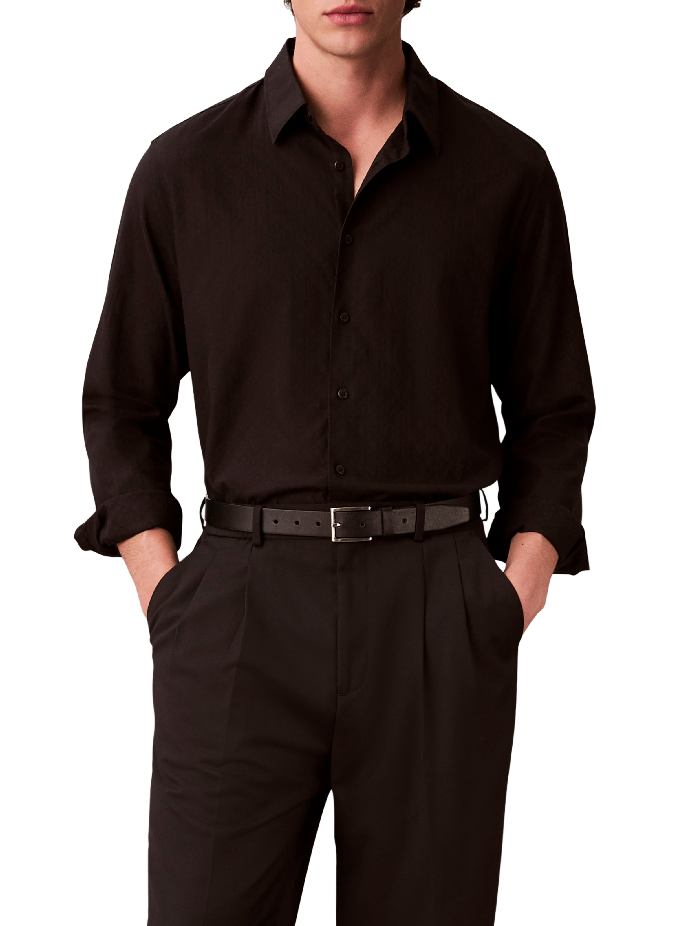 Straight cut cotton Shirt CALVIN KLEIN Black
