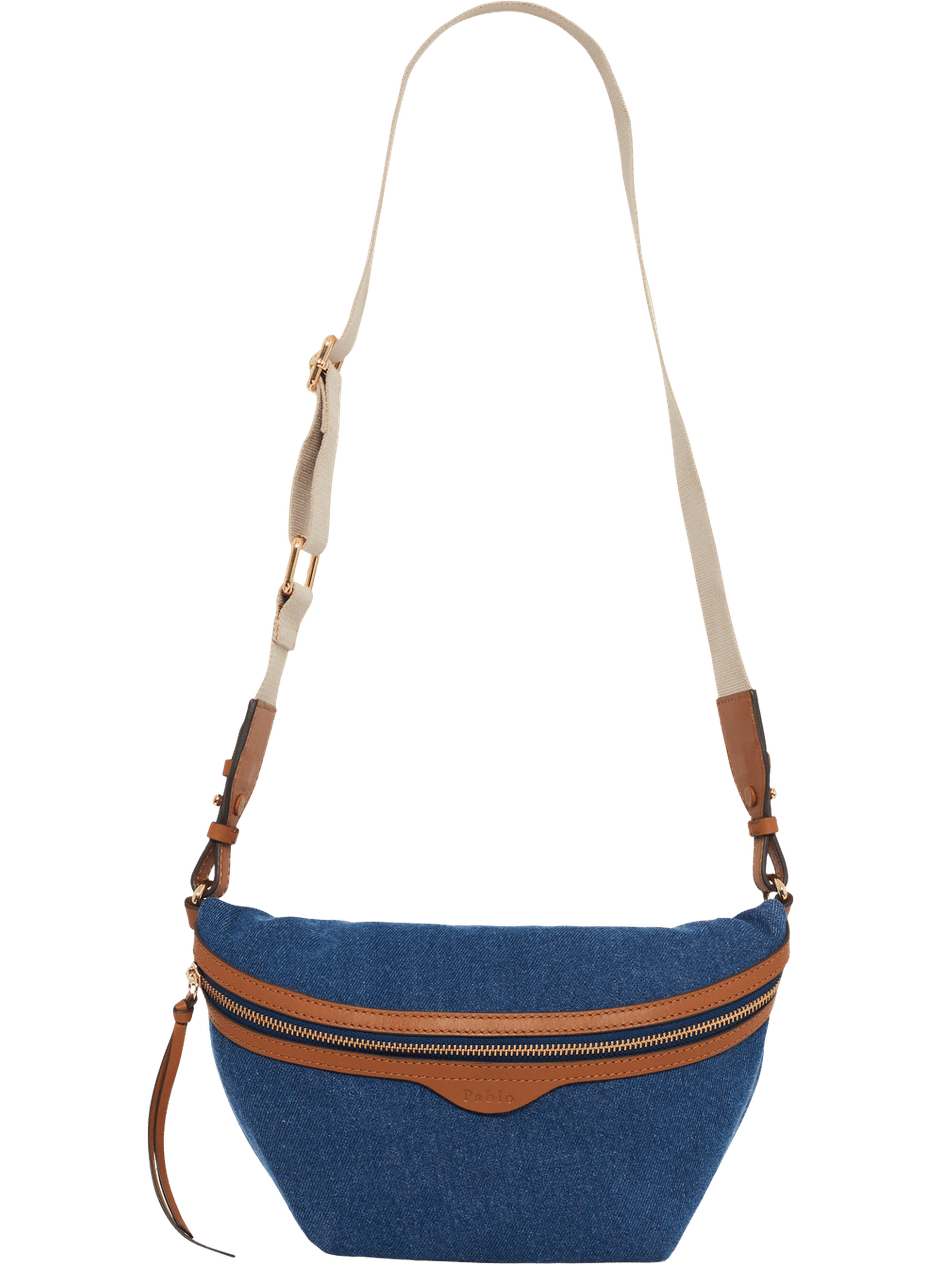 Sac banane en toile léopard - abbie PABLO Bleu