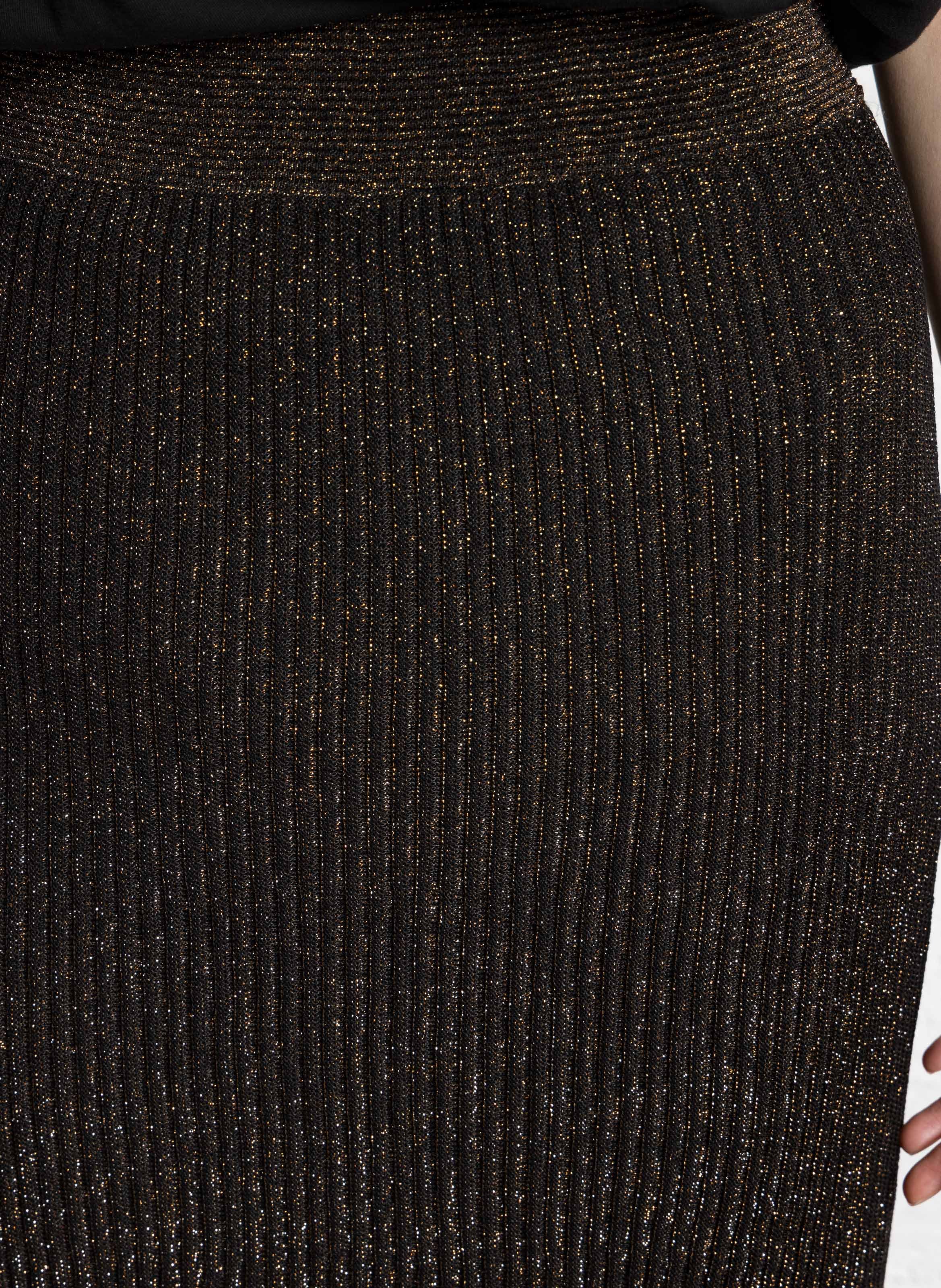 Jupe longue évasée métallisées Carillon MAISON 123 Marron