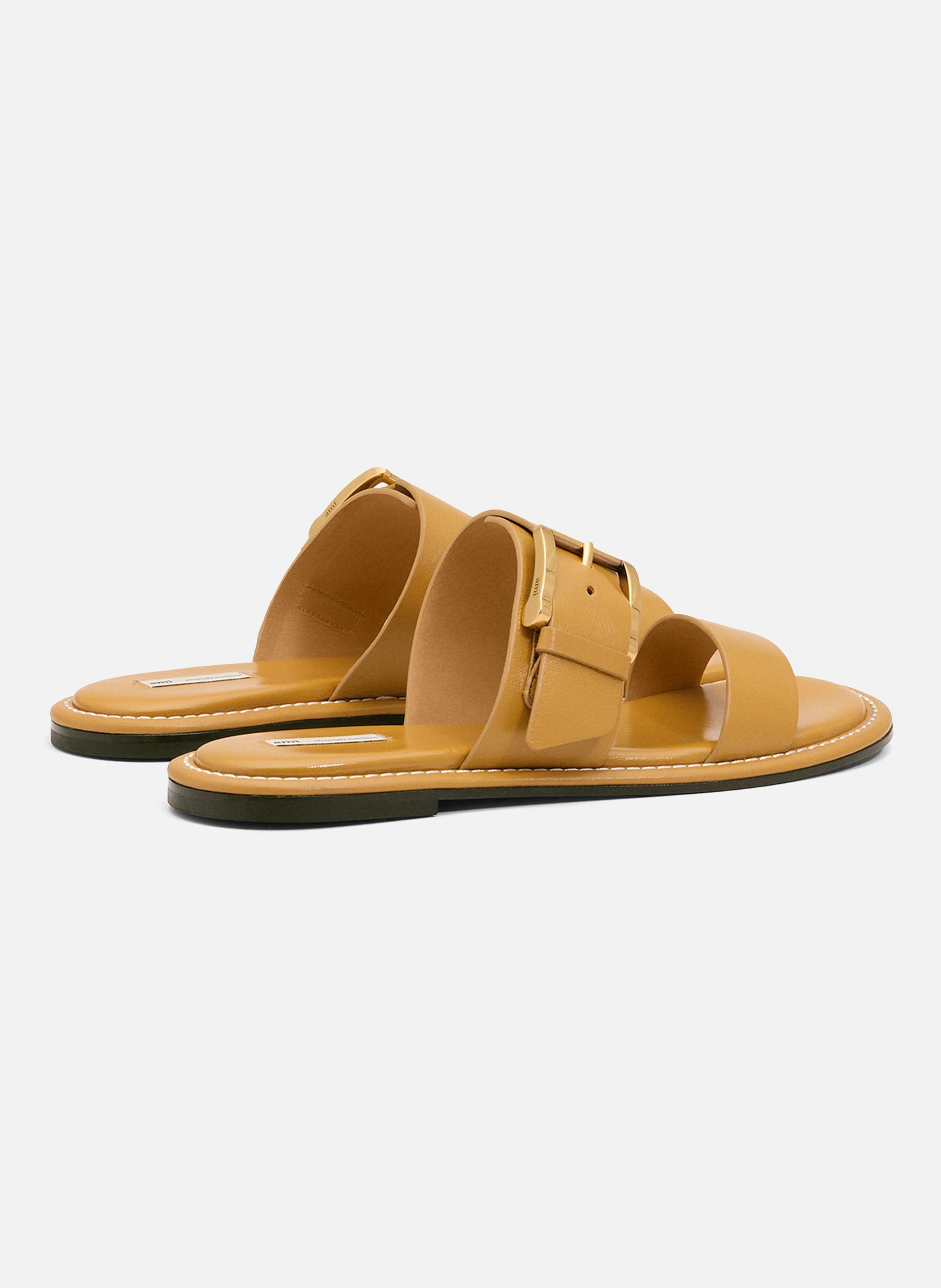 Sandales à boucle en cuir de veau AMI PARIS Jaune