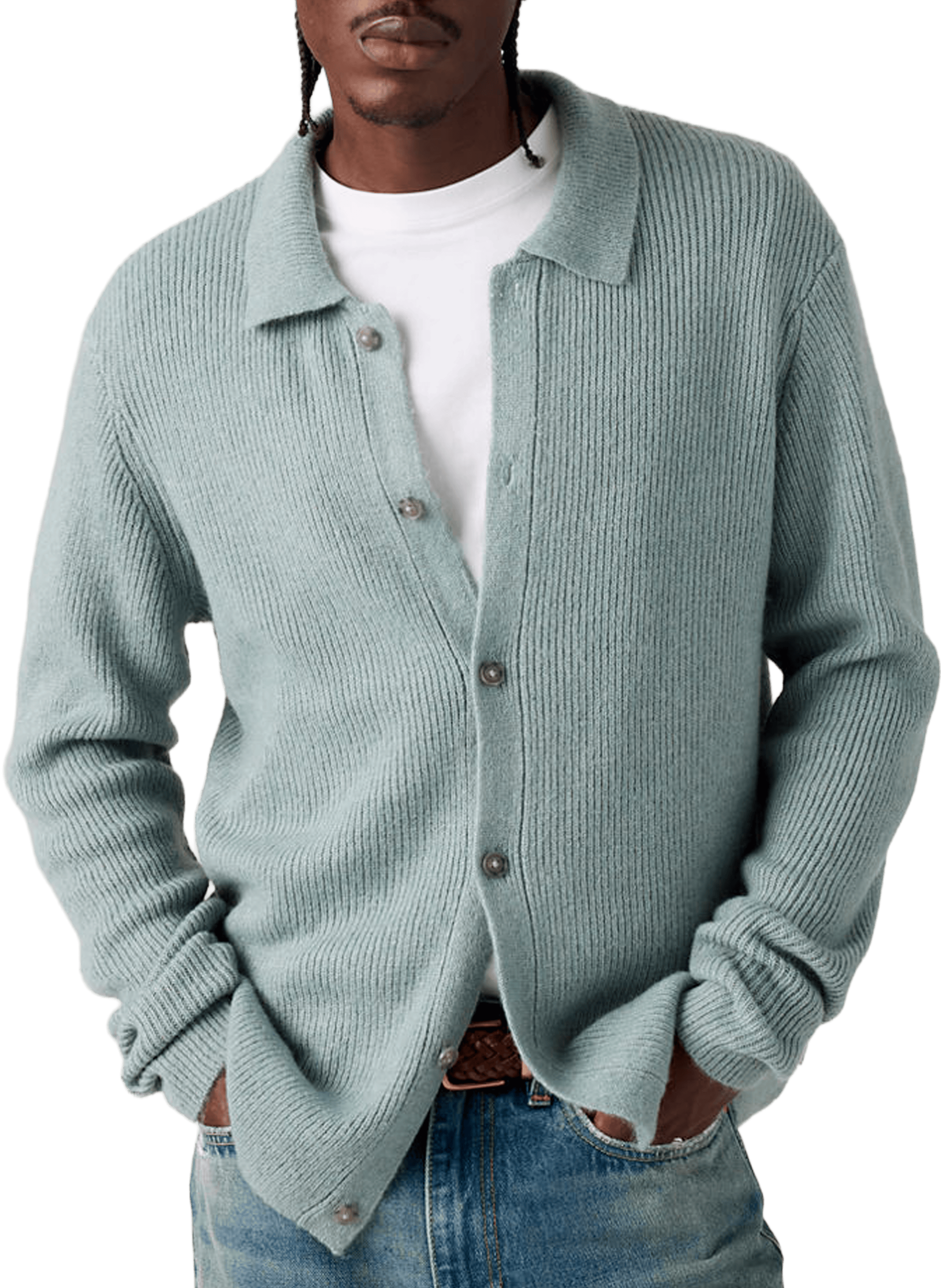 Cardigan droit côtelé à col classique LEVI'S Bleu