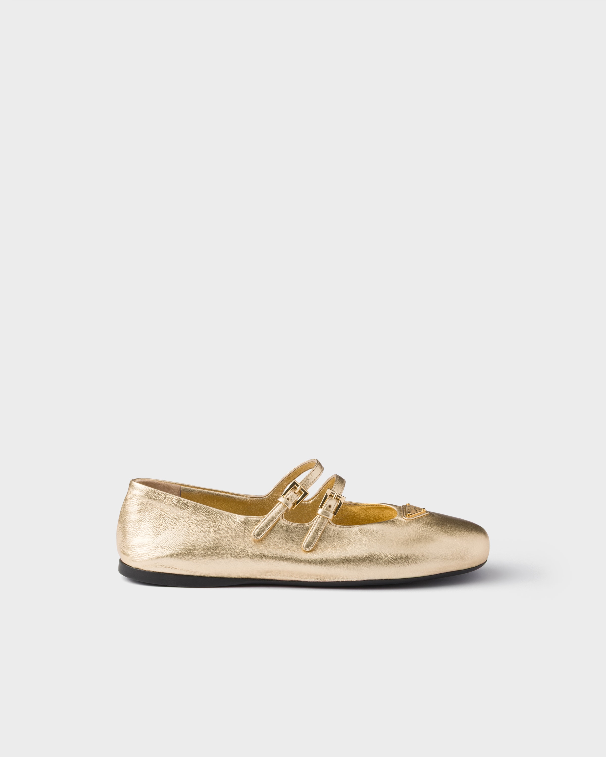 Ballerines en cuir nappa mordoré PRADA Argent