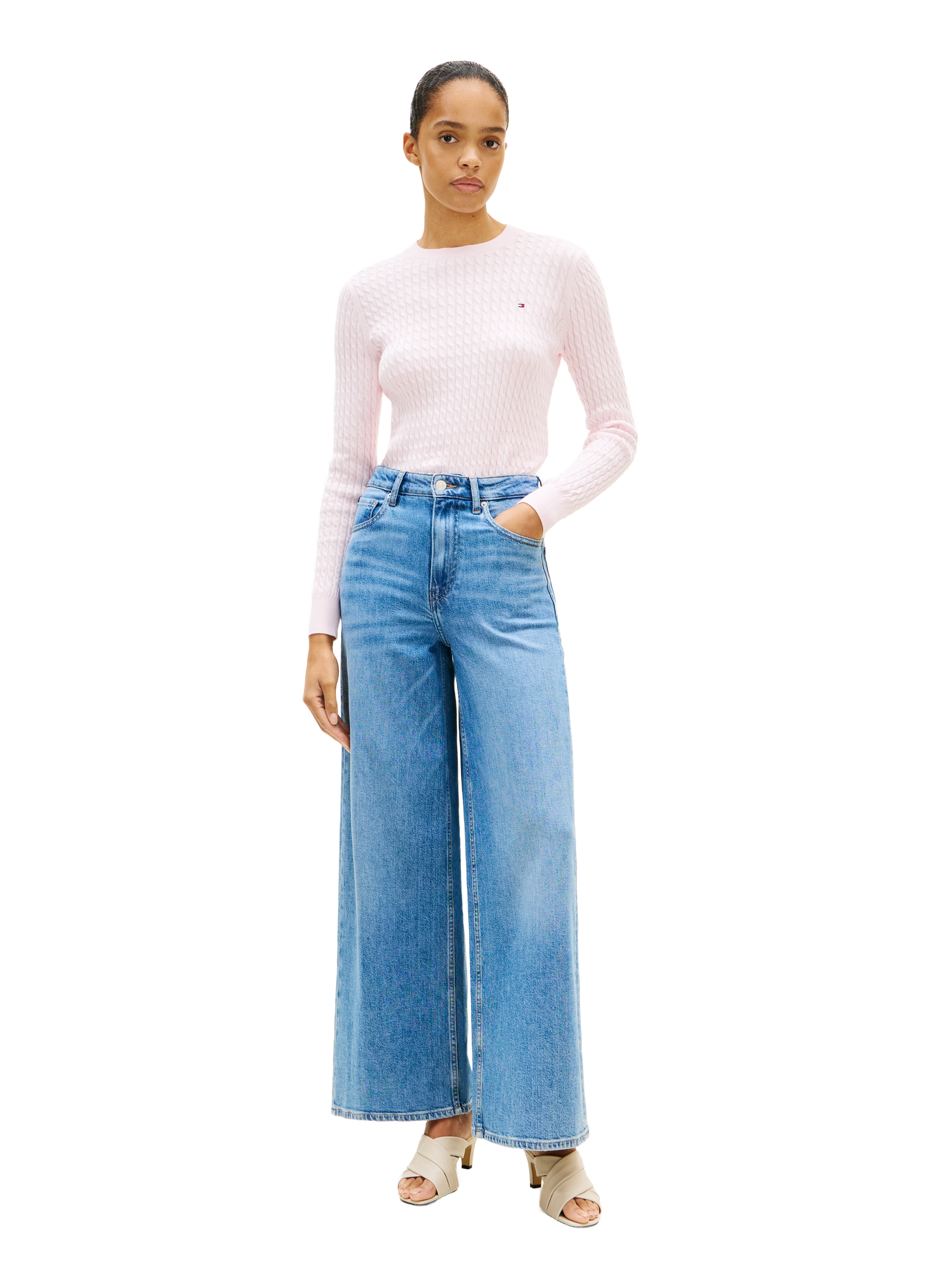 Cable-knit cotton Jumper TOMMY HILFIGER Pink