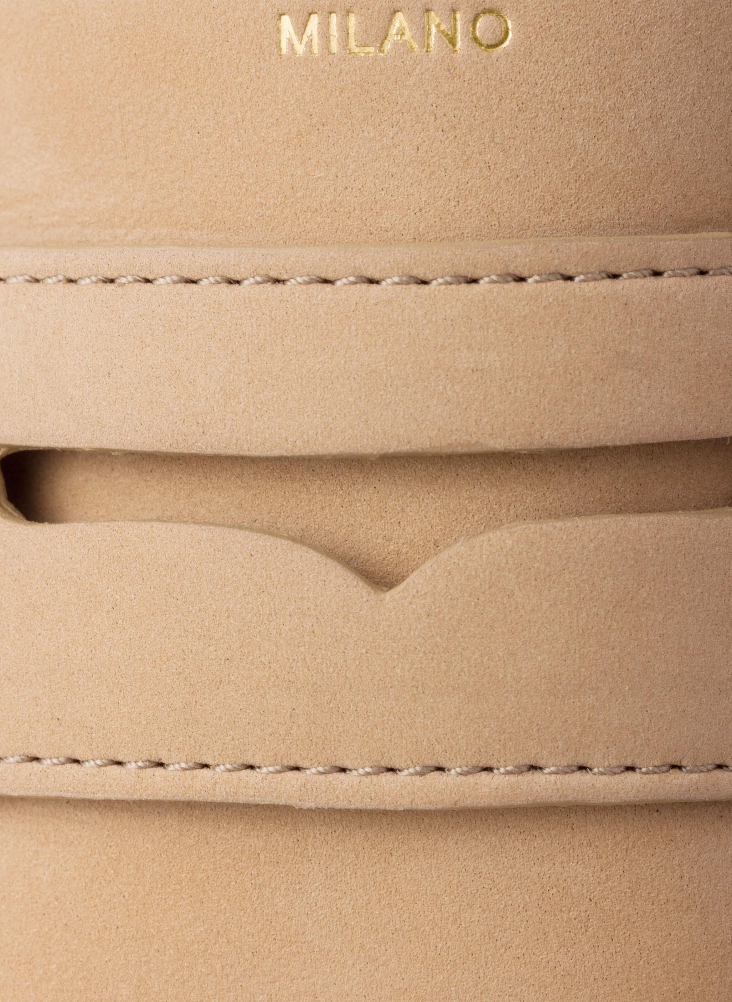 Mocassins en cuir nubuck shuffle PRADA Beige