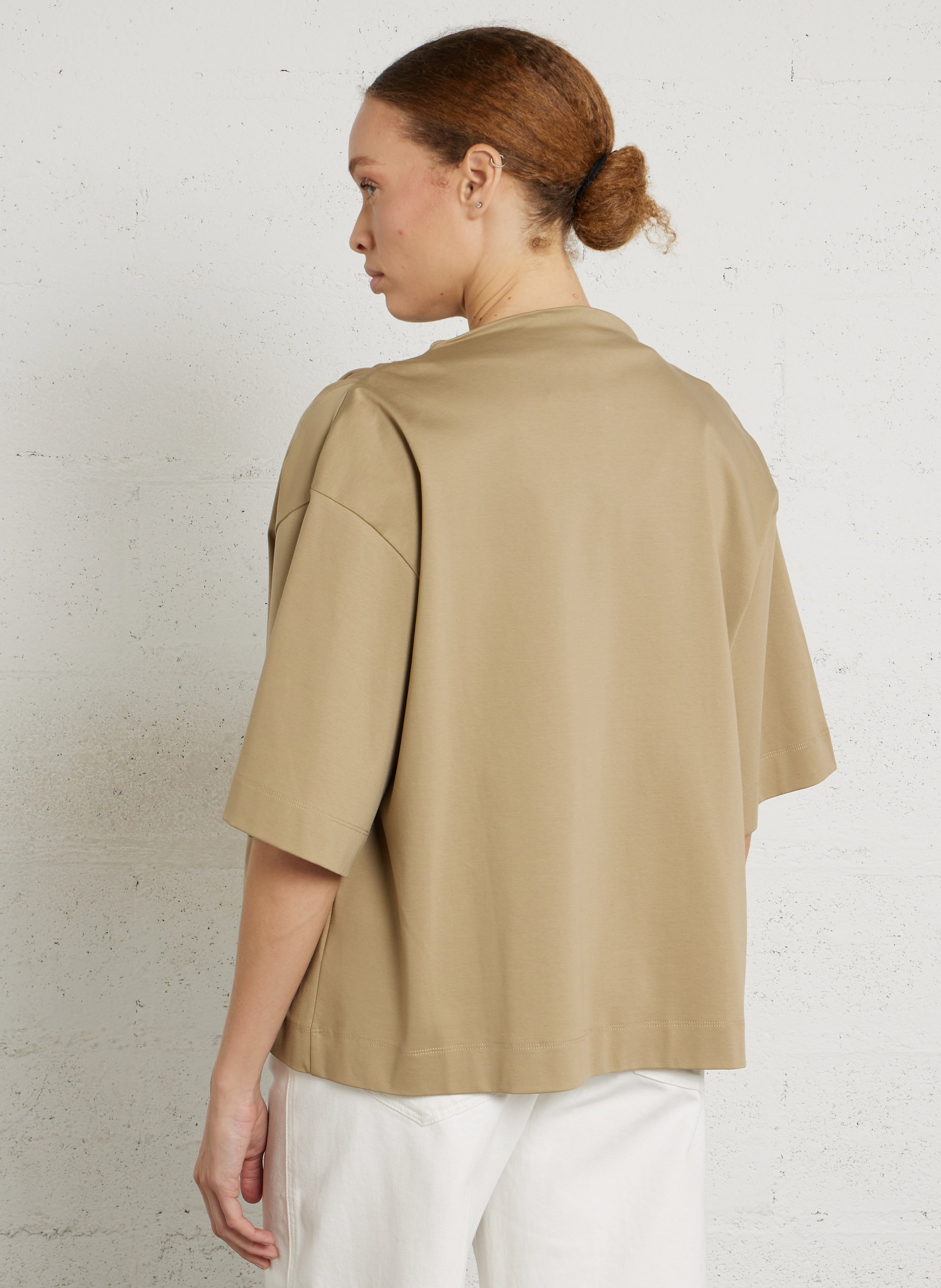 Tee-shirt manches courtes drapé uni Dakota SOEUR Beige