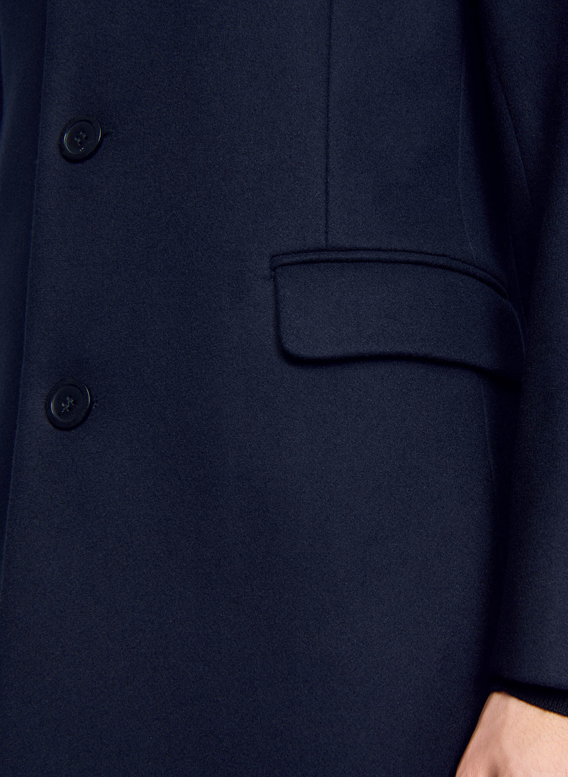 Manteau droit en laine mélangée SANDRO Bleu