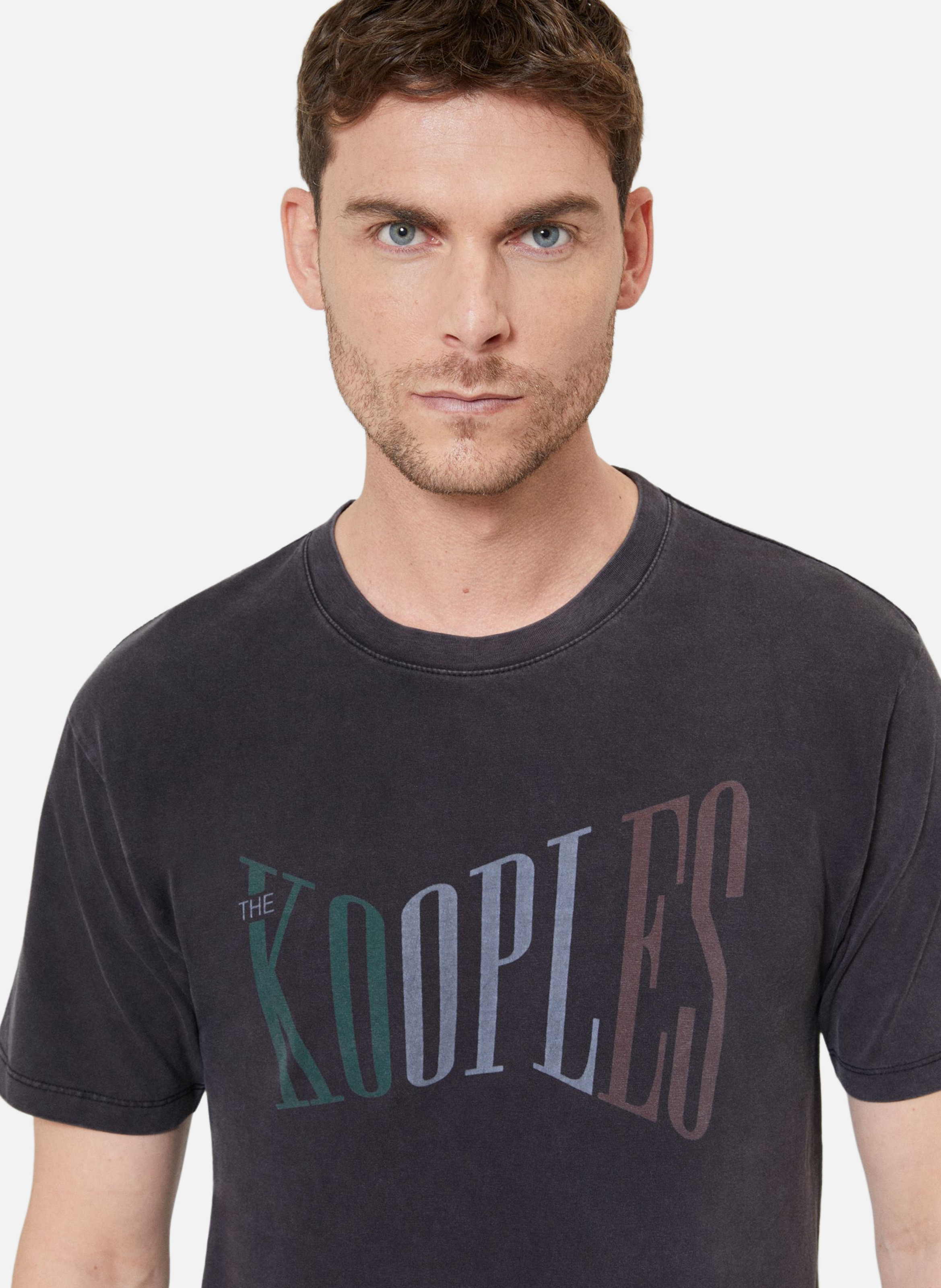 T-shirt avec sérigraphie délavée the kooples THE KOOPLES Noir
