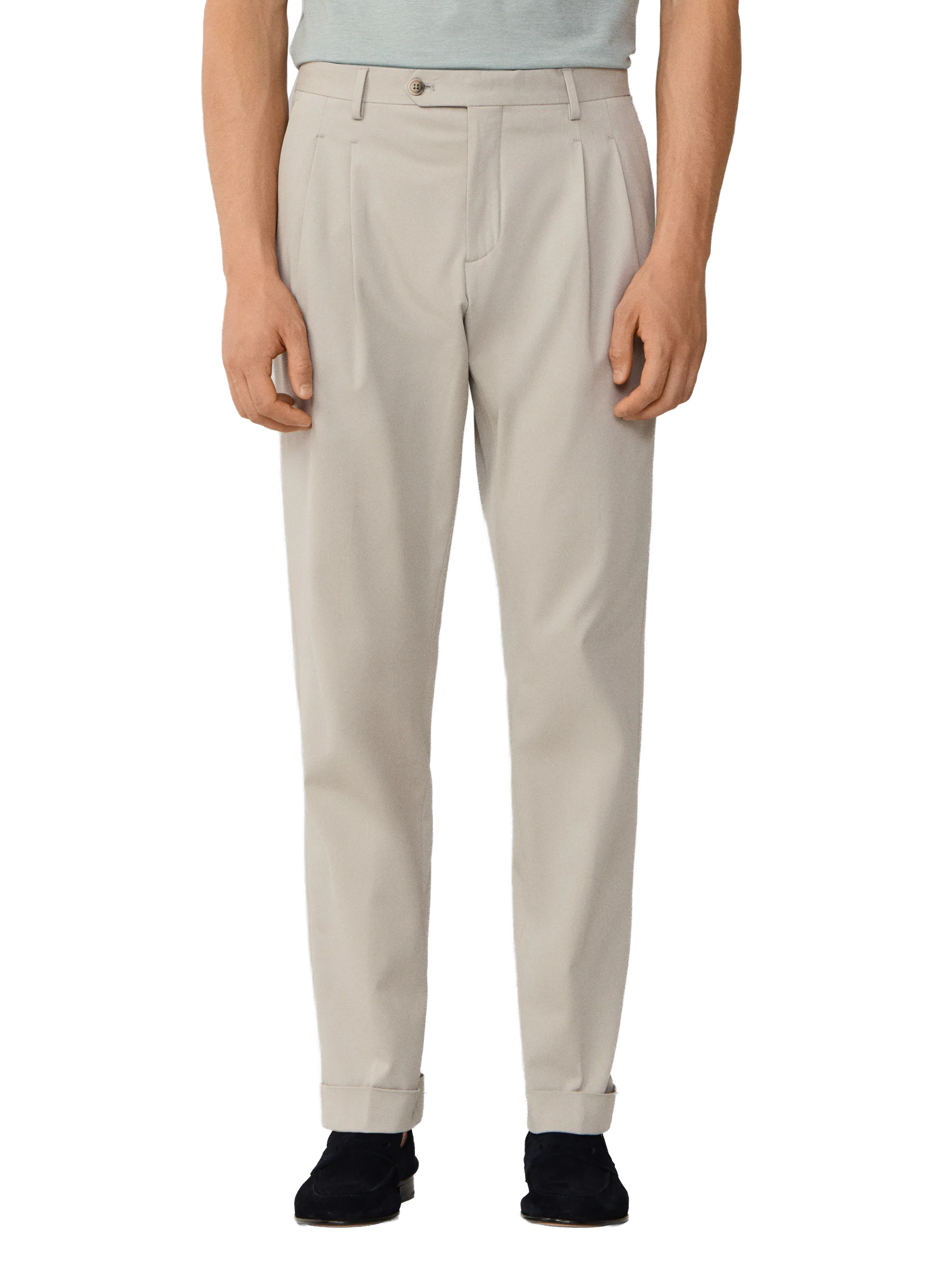 Classic double pleat chino pants HACKETT Brown