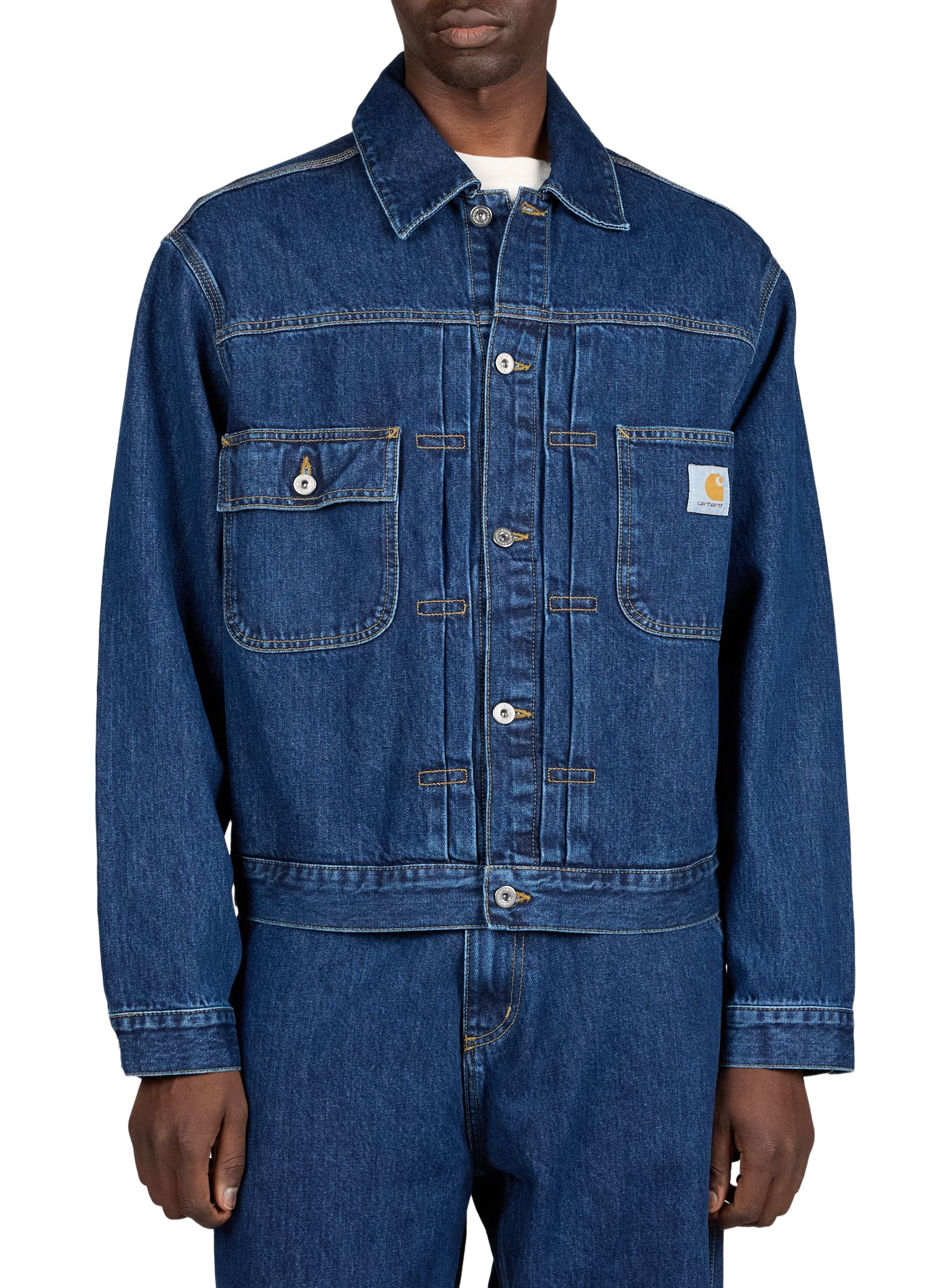 Jacket with classic cotton denim collar CARHARTT WIP Blue
