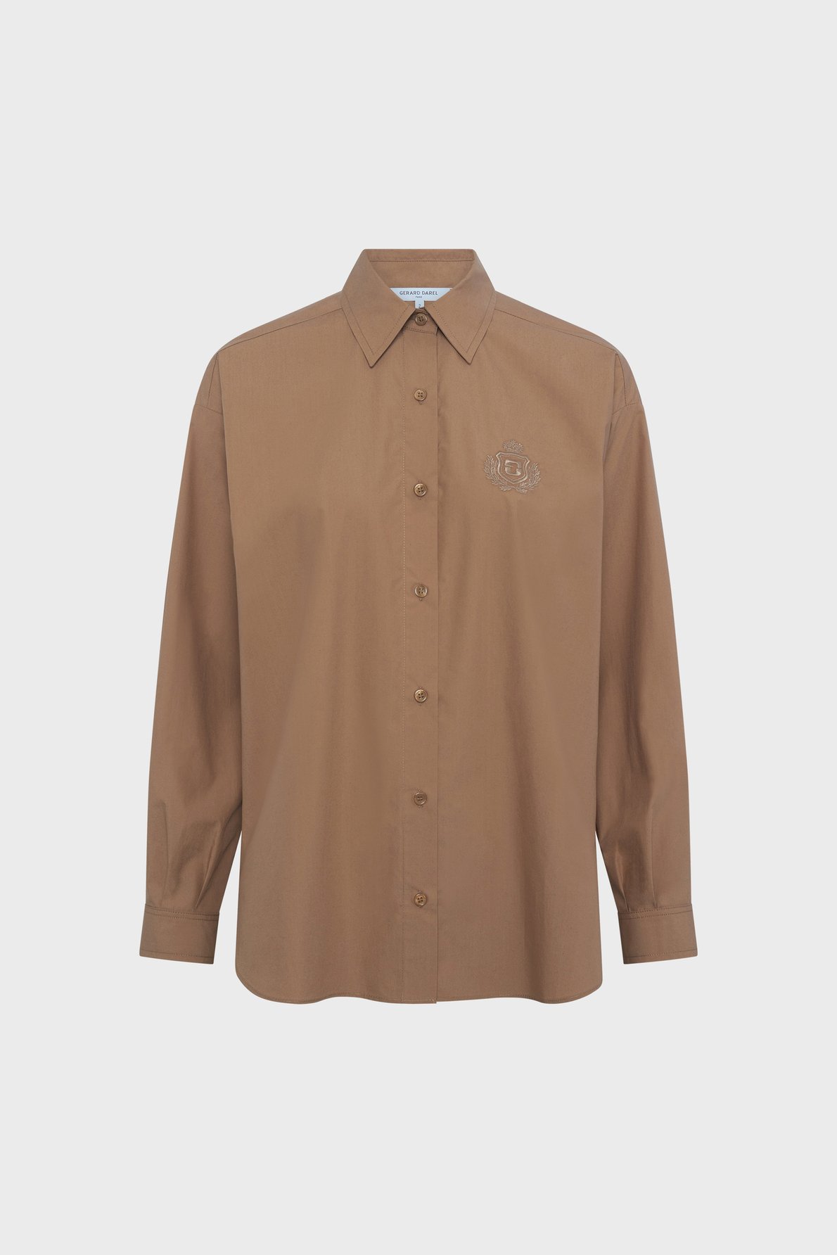 Chemise en popeline à blason - chrina GERARD DAREL Marron