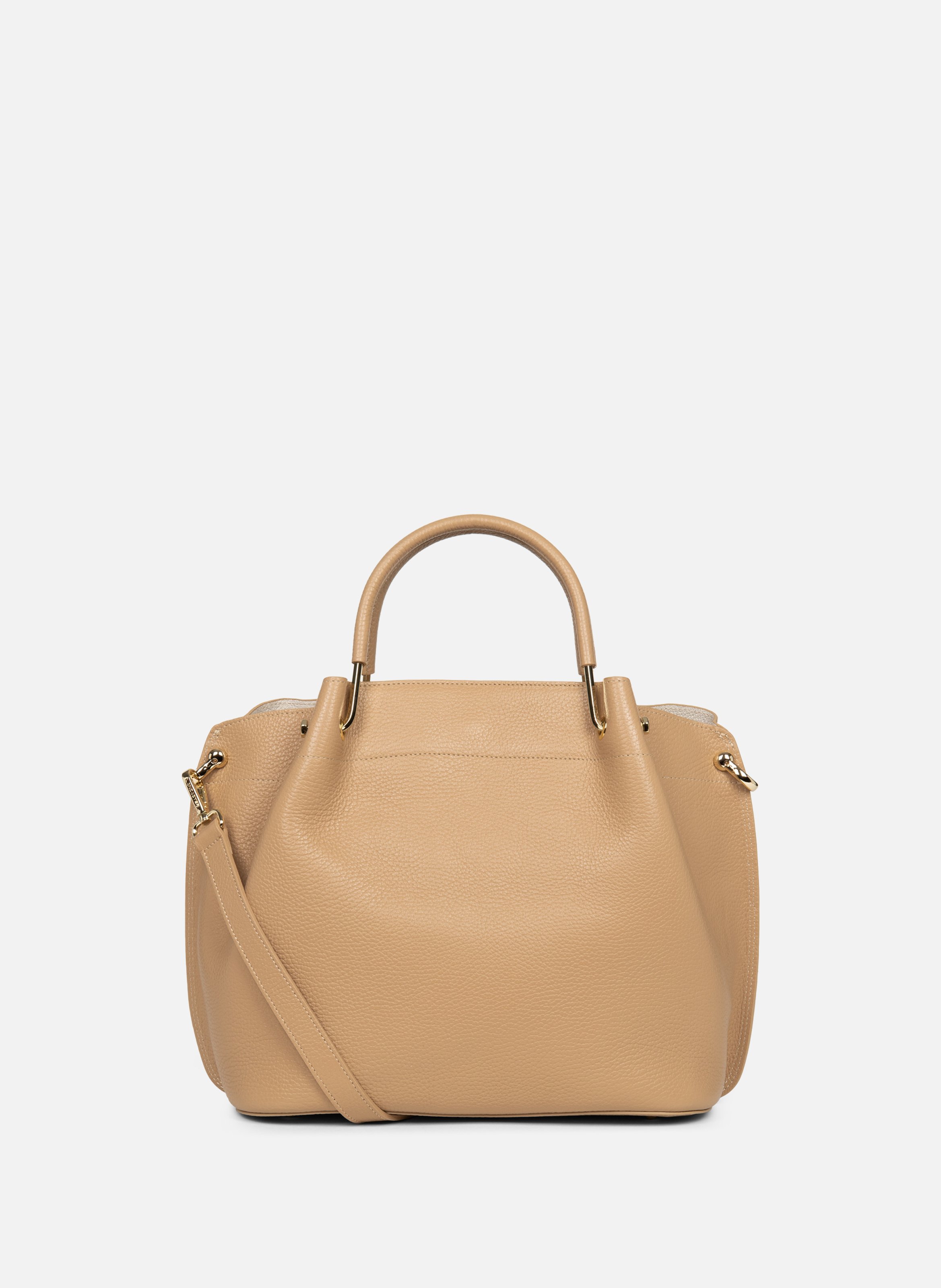 Grand sac à main - foulonné double louisa LANCASTER Beige
