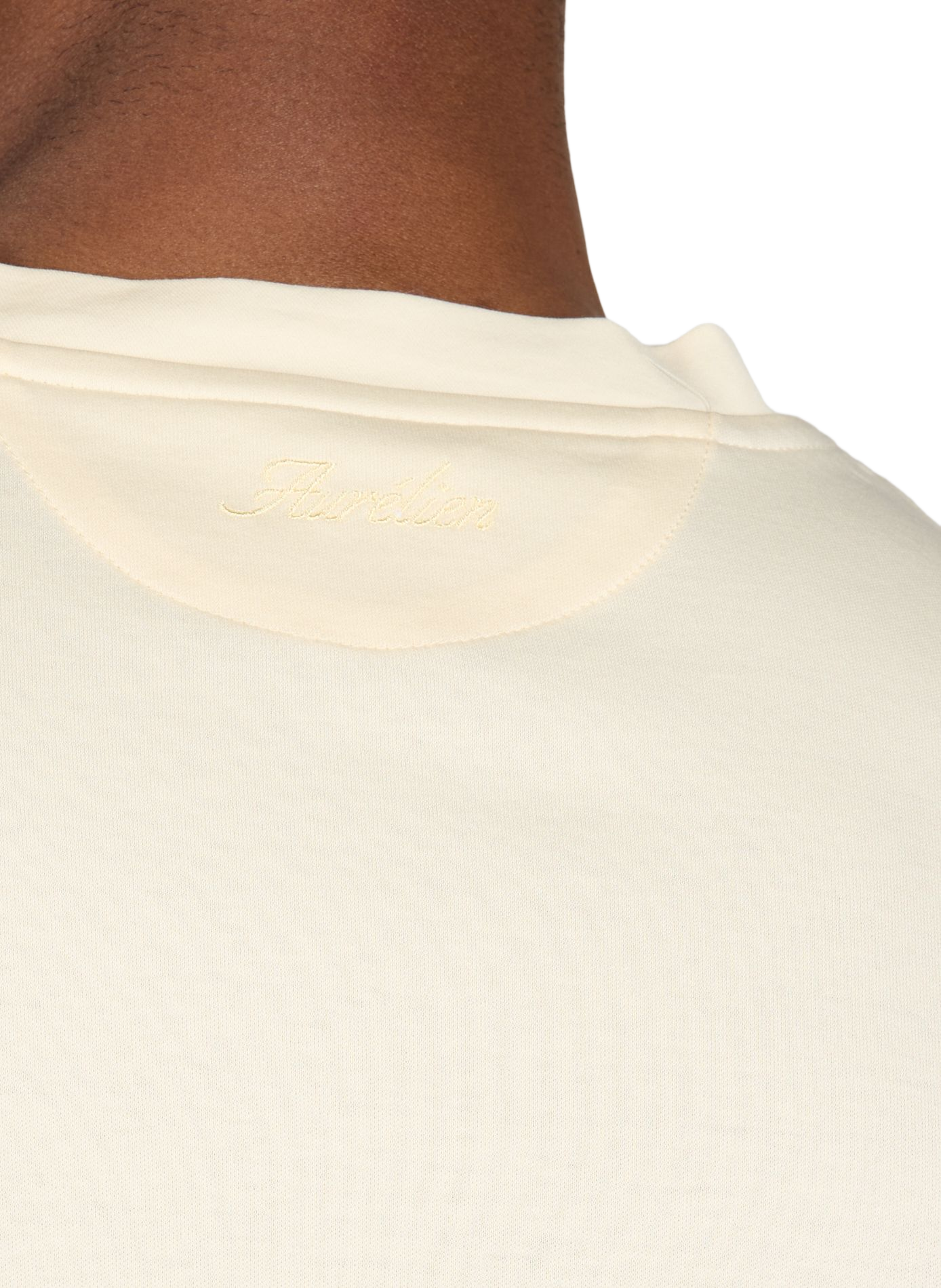 T-shirt uni à col rond en coton AURELIEN Jaune