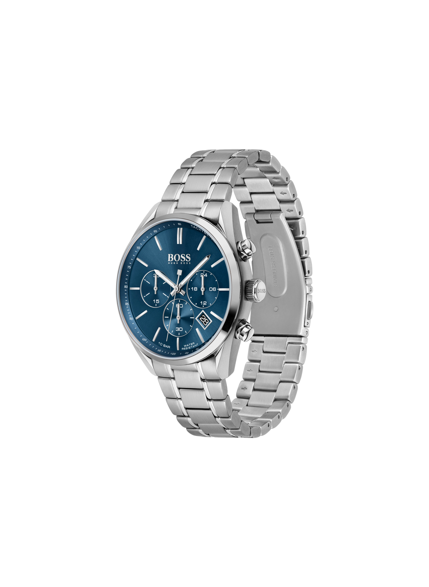 Montre quartz Champion en acier inoxydable BOSS MONTRES Bleu