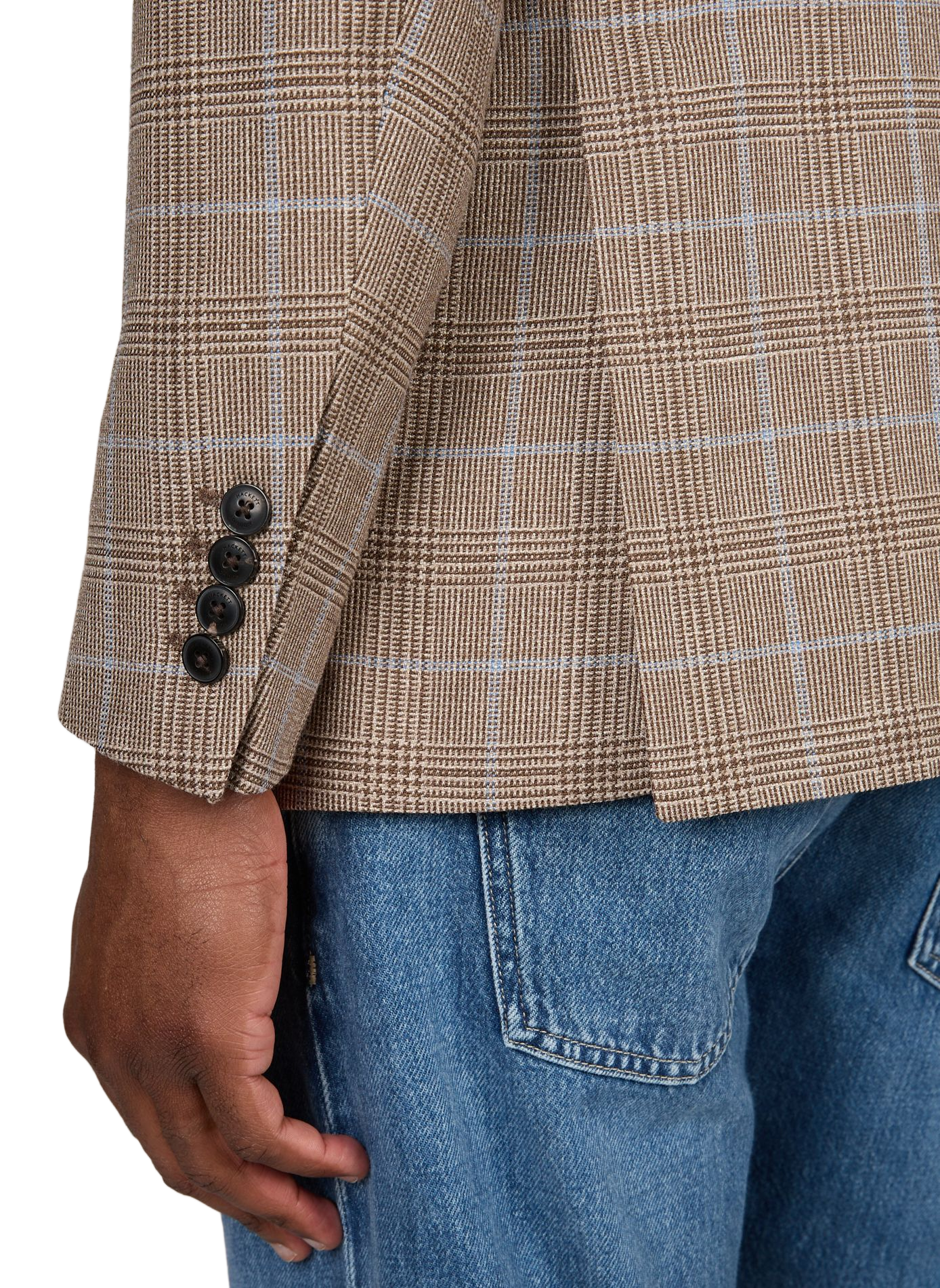 Fitted jacket in wool, linen, and silk HACKETT Beige