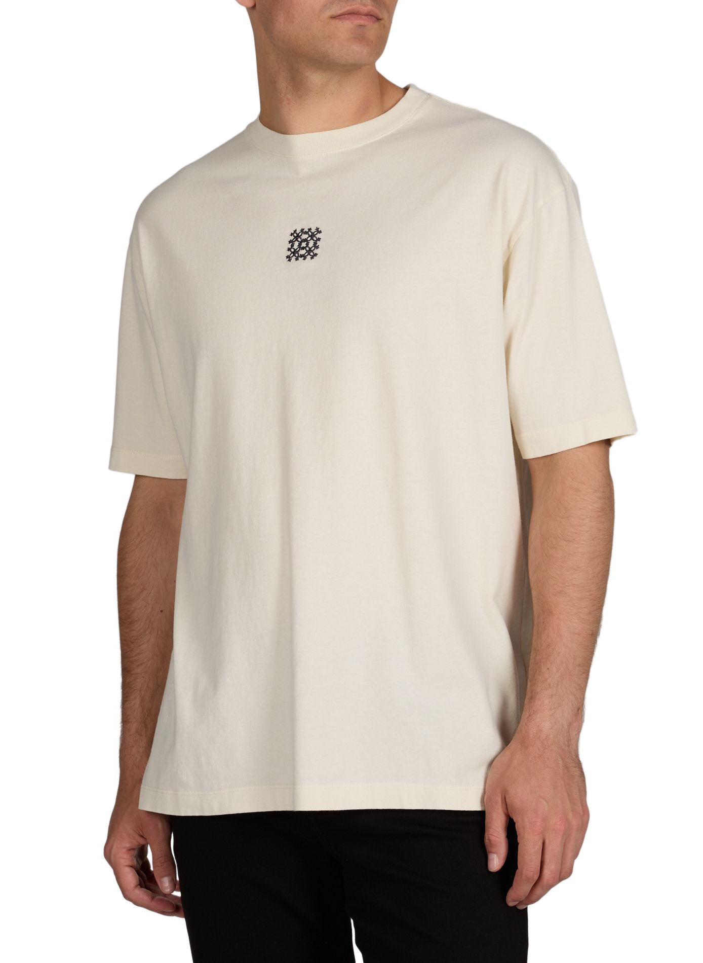 T-shirt oversize con ricamo del logo in cotone CALEB Beige