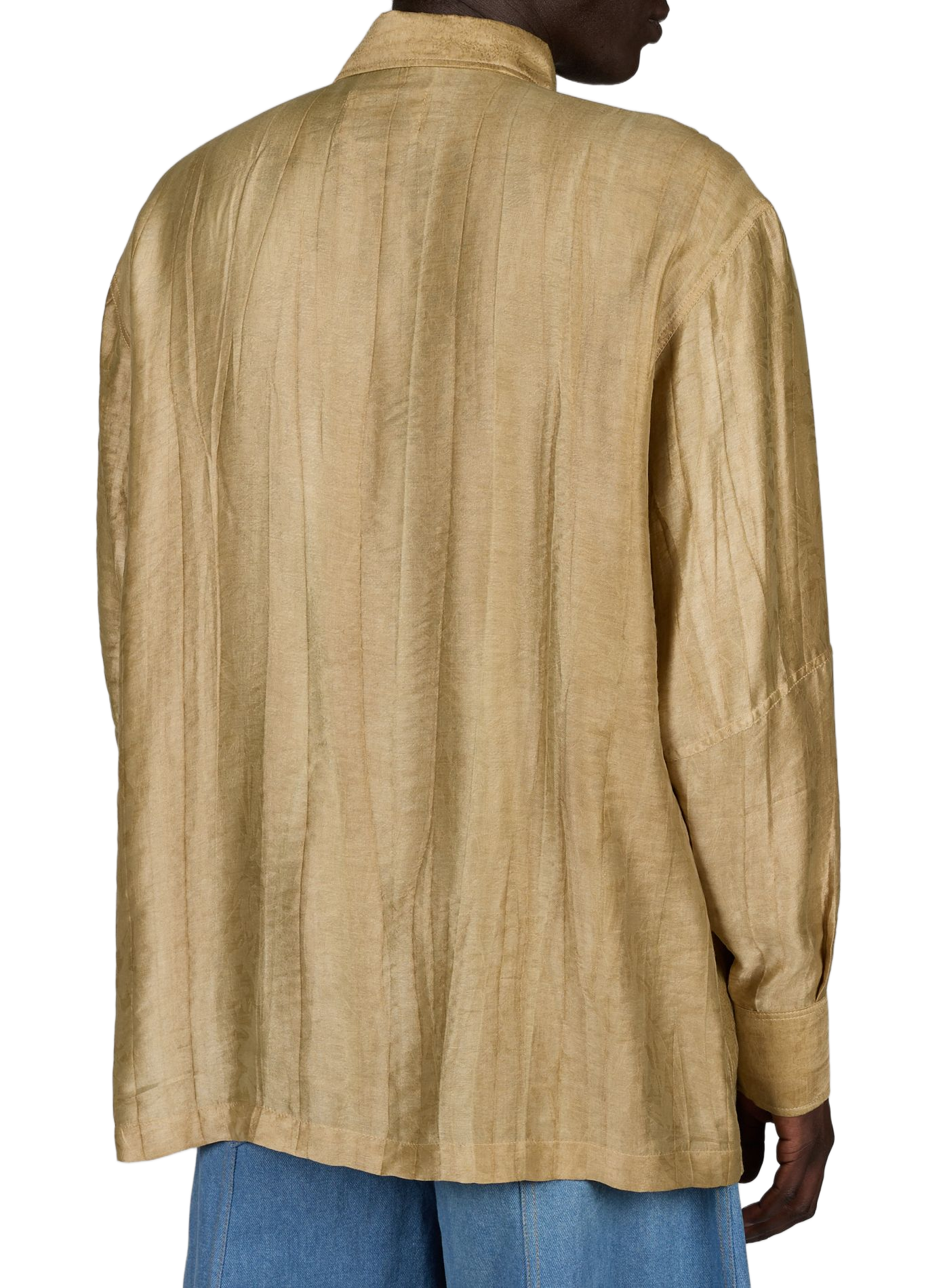 Asymmetrical Satin Shirt RENÈ Beige