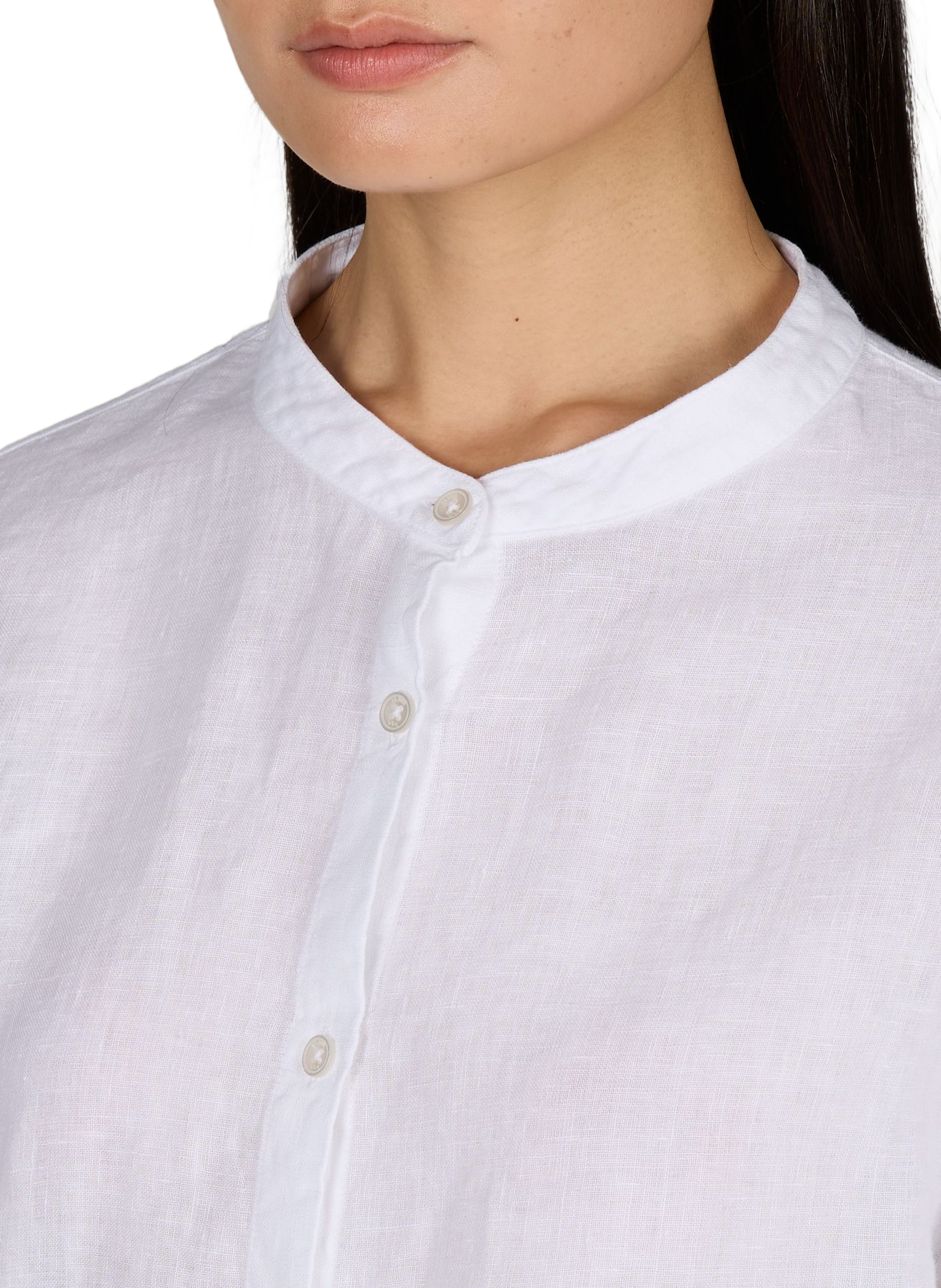 Linen blouse with puff sleeves MR MOOD White