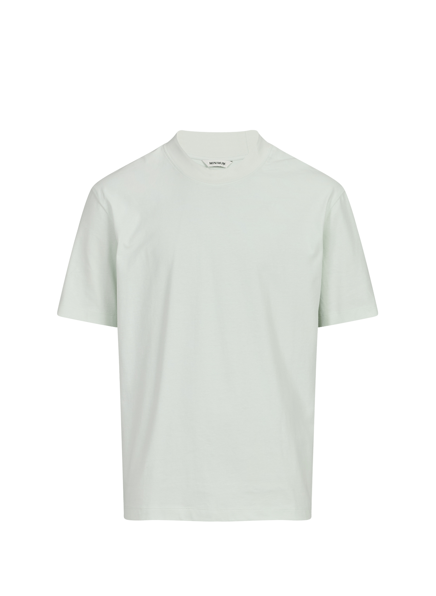 Solid color t-shirt with printed back in cotton MINIMUM Green