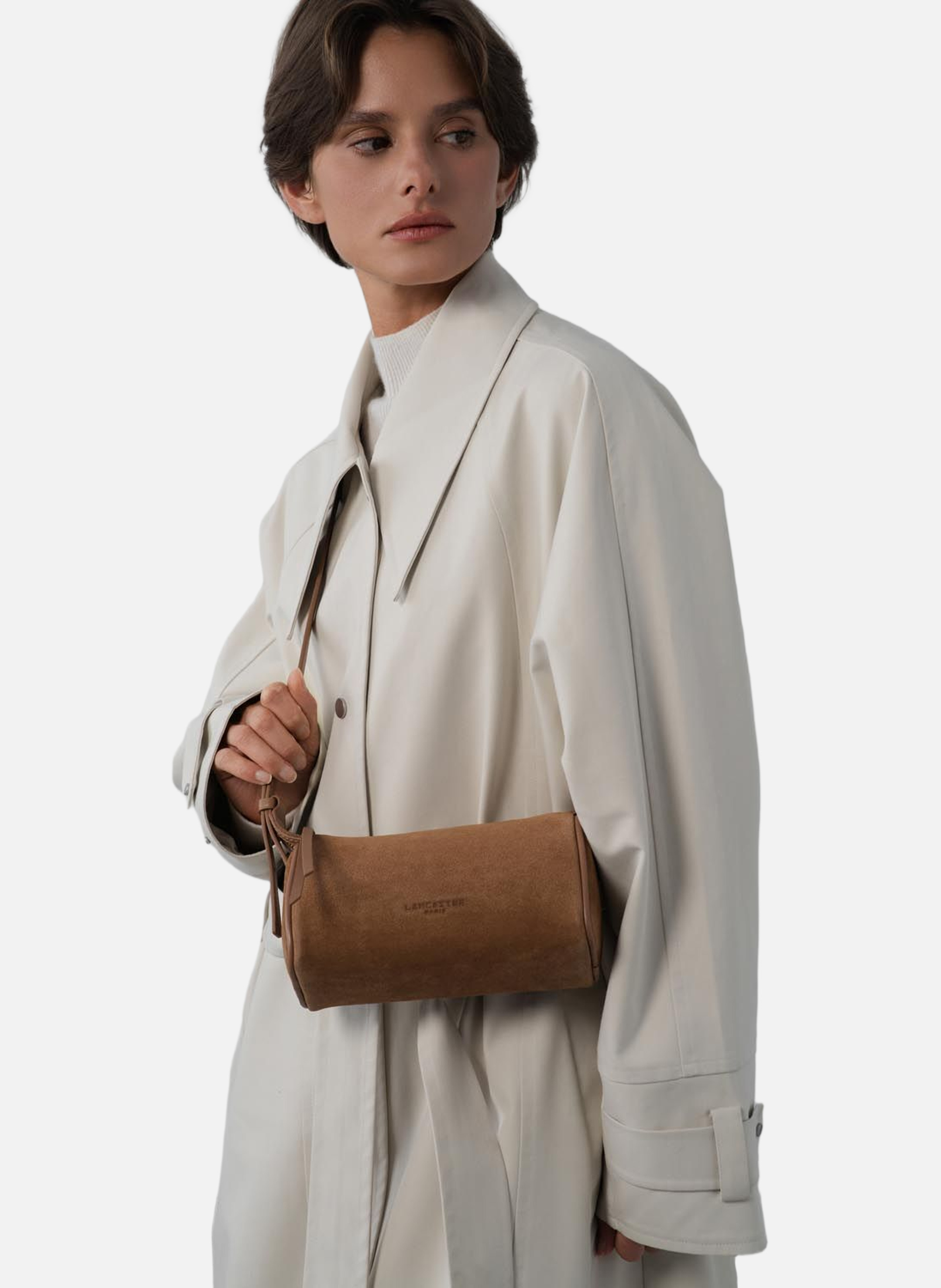Petit sac rectangle - suède LANCASTER Marron