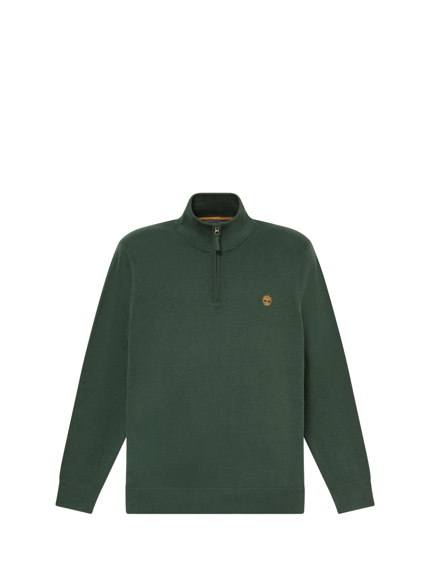 Straight cut high-neck cotton sweater TIMBERLAND Green