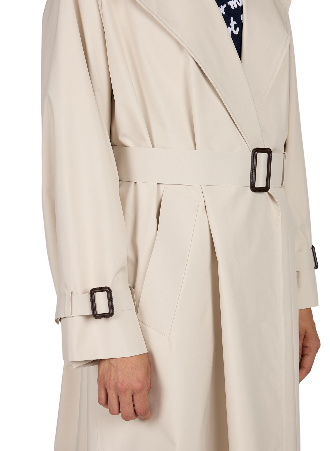Langer wasserdichter Trenchcoat mit Gürtel MAX MARA WEEK END Beige