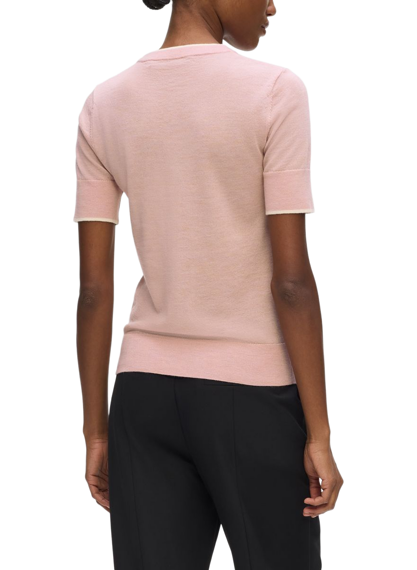 Short-sleeved wool sweater KARL LAGERFELD Pink