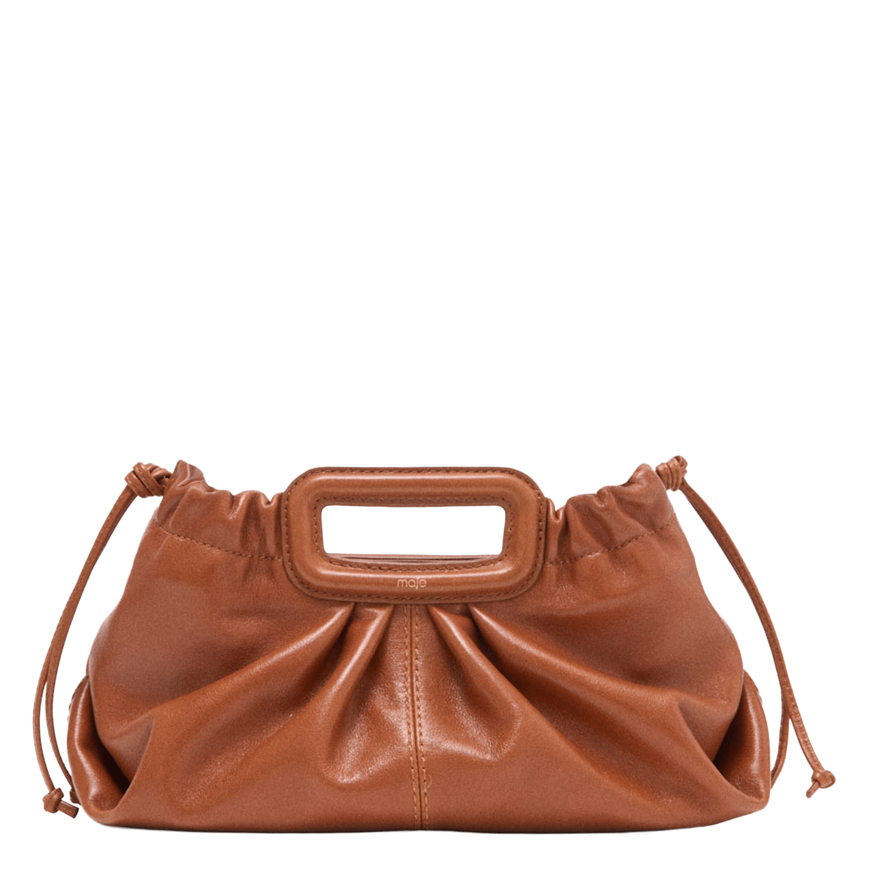 Sac bandoulière en cuir MAJE Marron