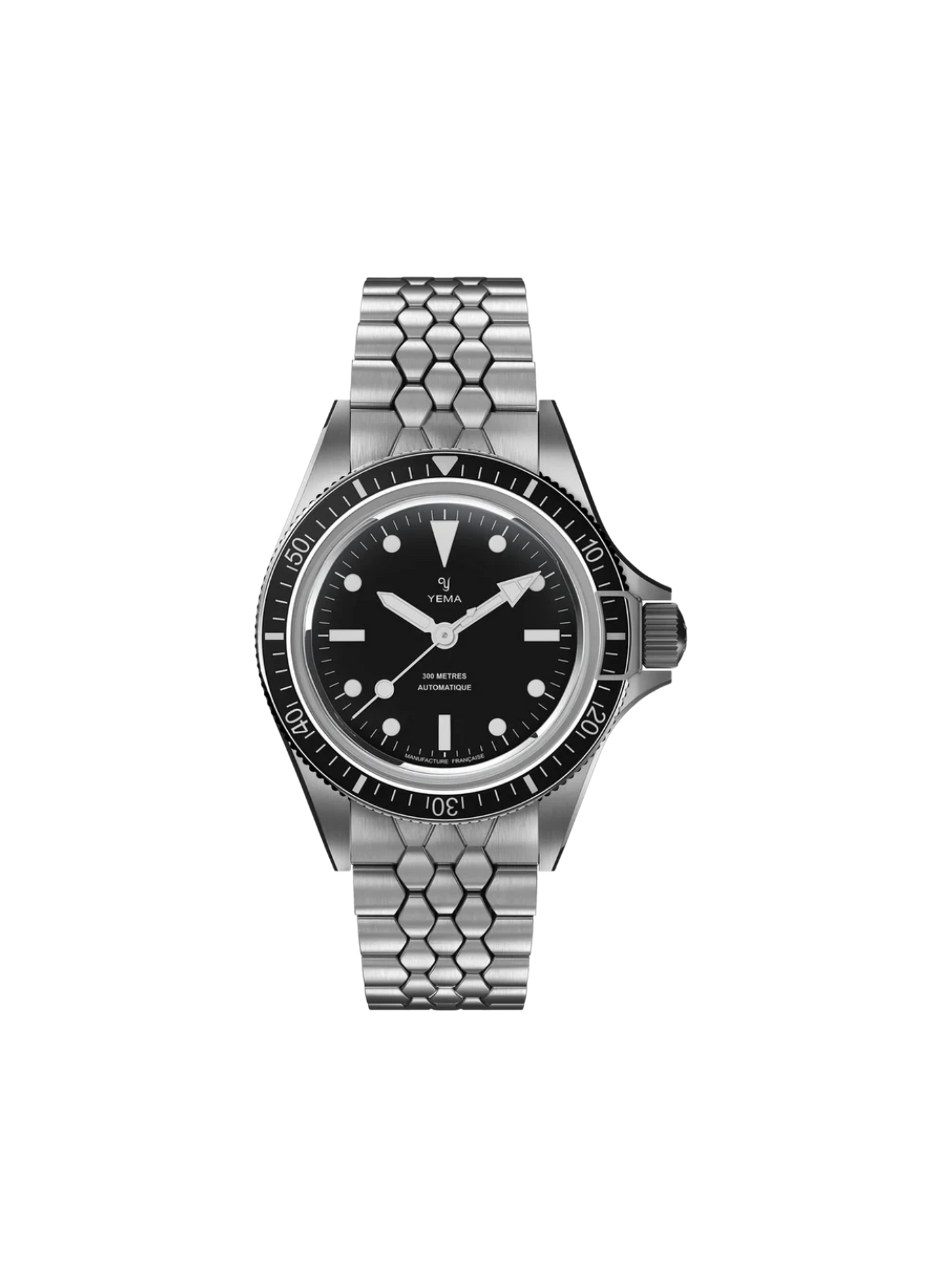 Automatisch horloge Superman Steel CMM.10 van roestvrij staal YEMA Zwart
