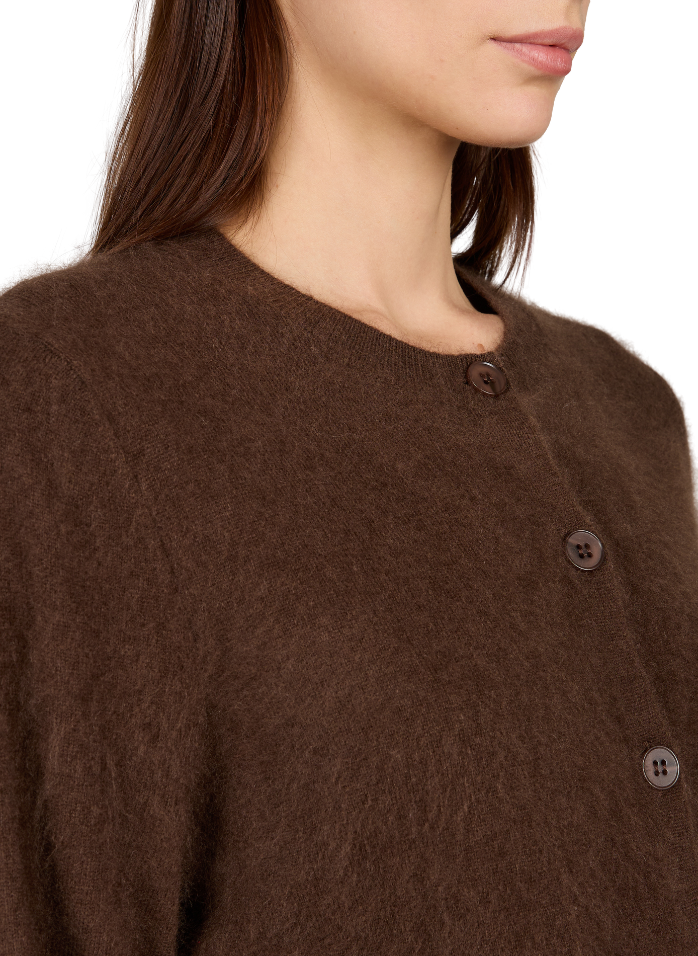Relaxed-fit wool and cashmere cardigan SUNCOO Brown