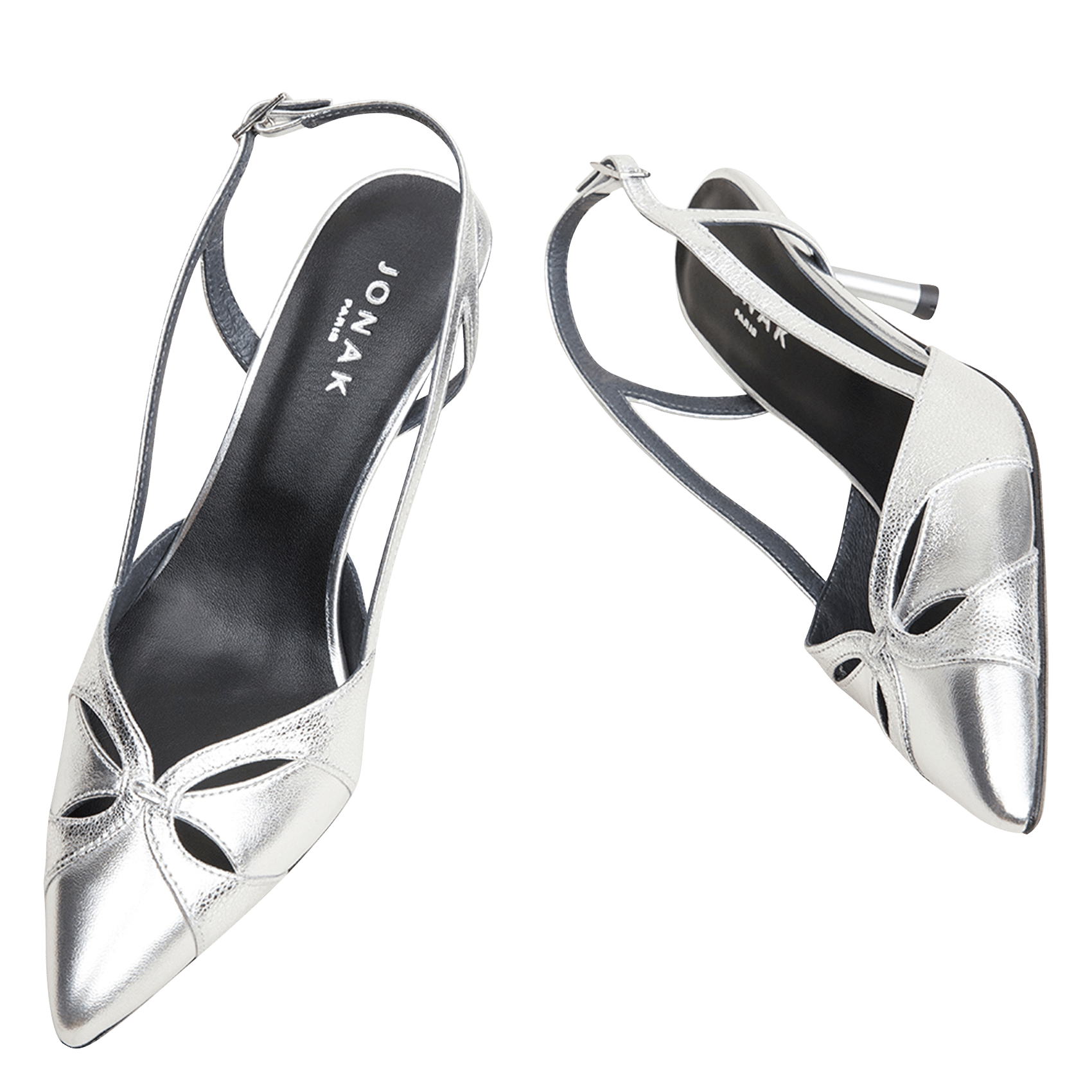 Escarpins bout pointu en cuir damour JONAK Argent