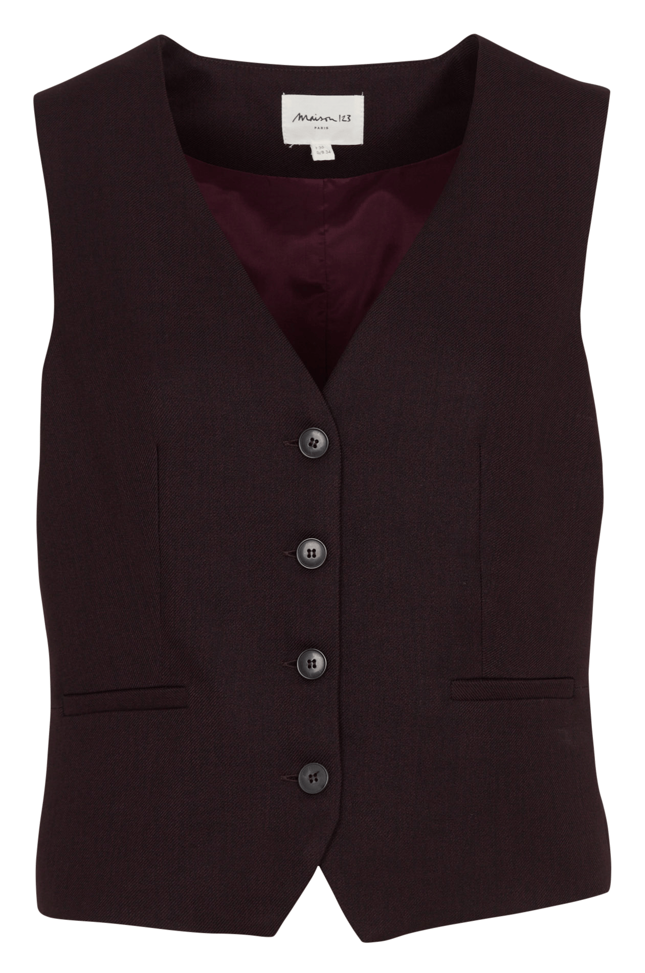 Gilet droit sans manches boutonné abel MAISON 123 Violet