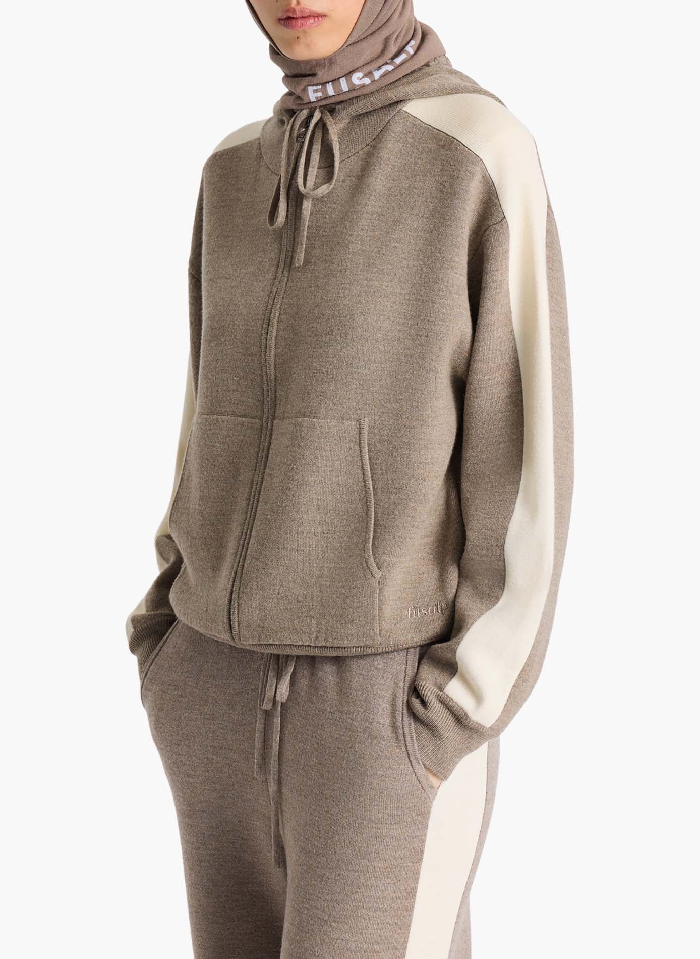Veste nymira zip up col capuche coupe regular FUSALP Beige