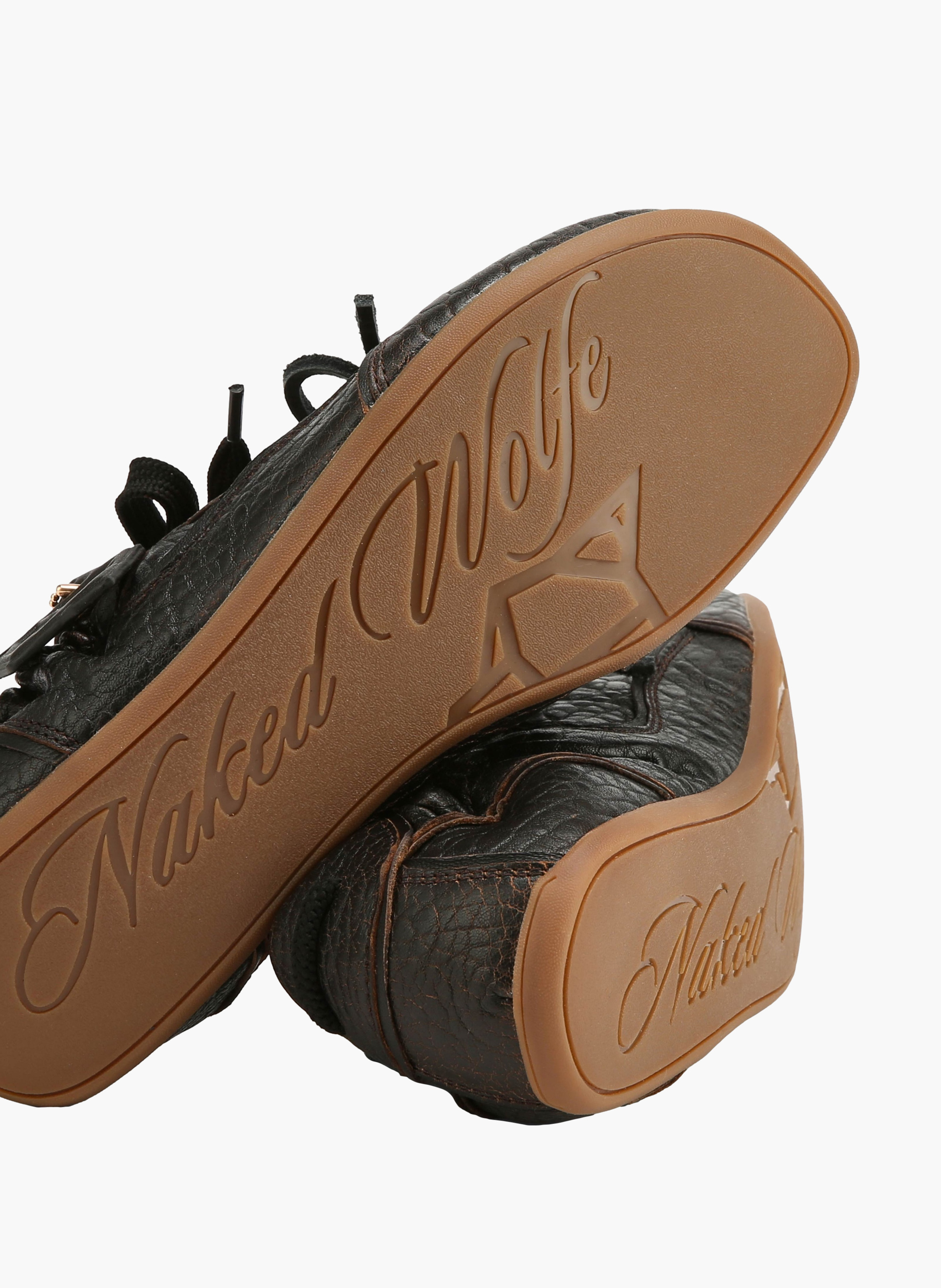 Soul-sneakers van aviatorleer NAKED WOLFE Zwart