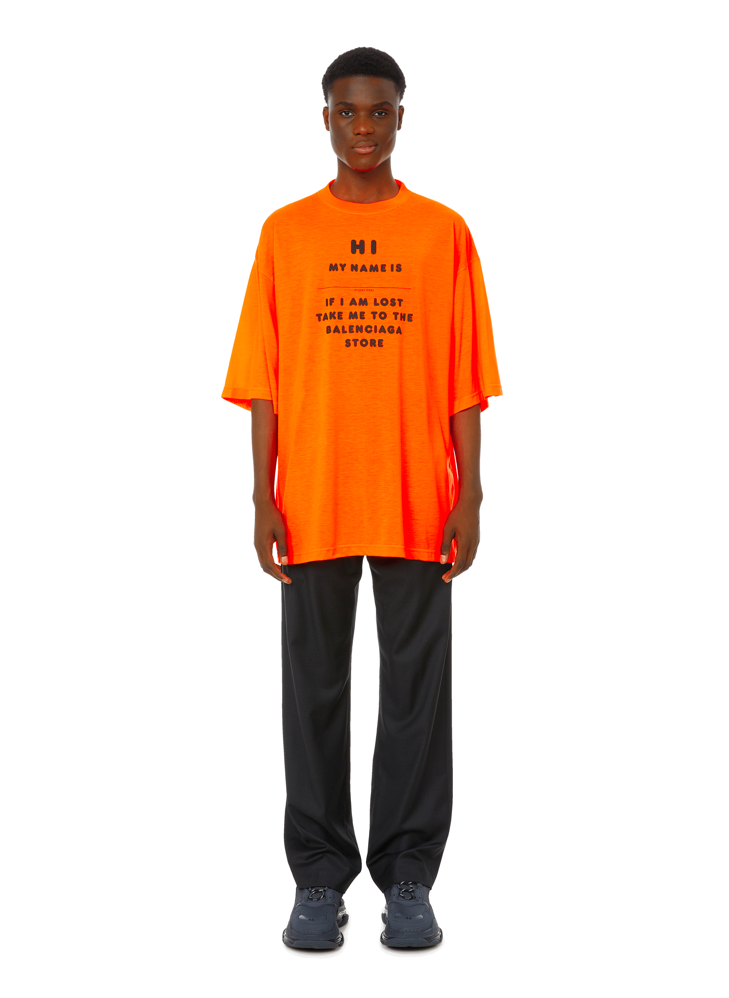 Printed T-shirt BALENCIAGA Orange
